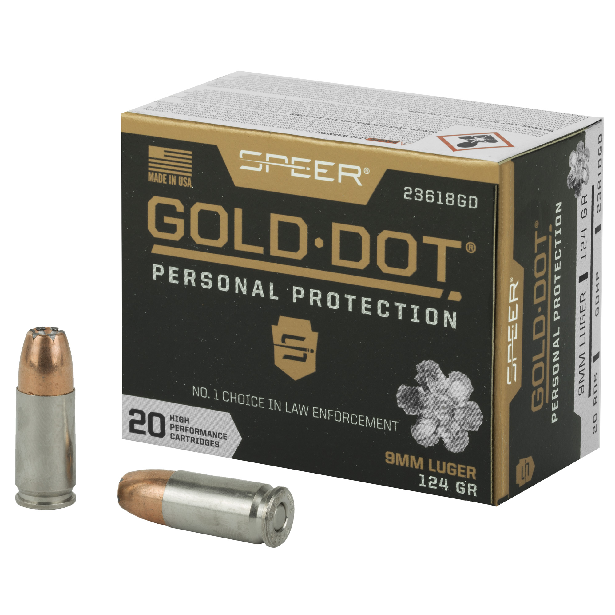 Speer Gold Dot 9mm 124gr Hollow Point – 20rd