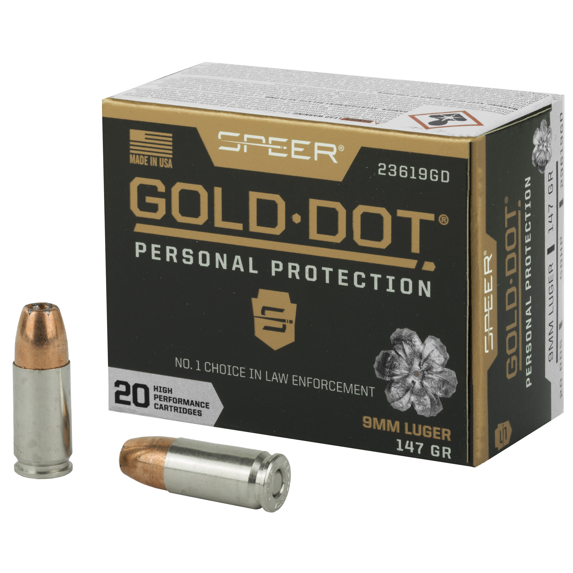 Speer Gold Dot 9mm 147gr Hollow Point – 20rd