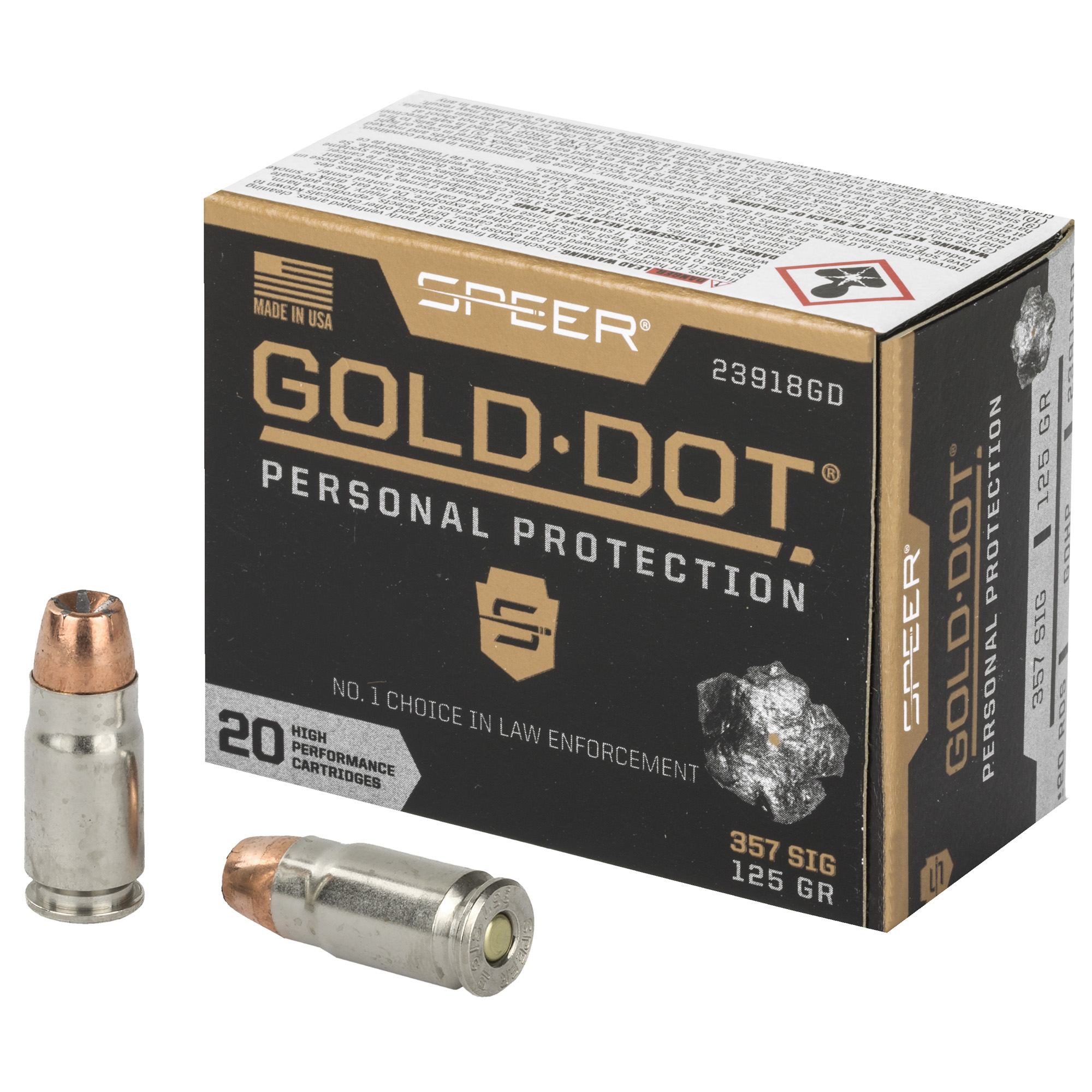 Speer Gold Dot 357 Sig 125gr Hollow Point – 20rd