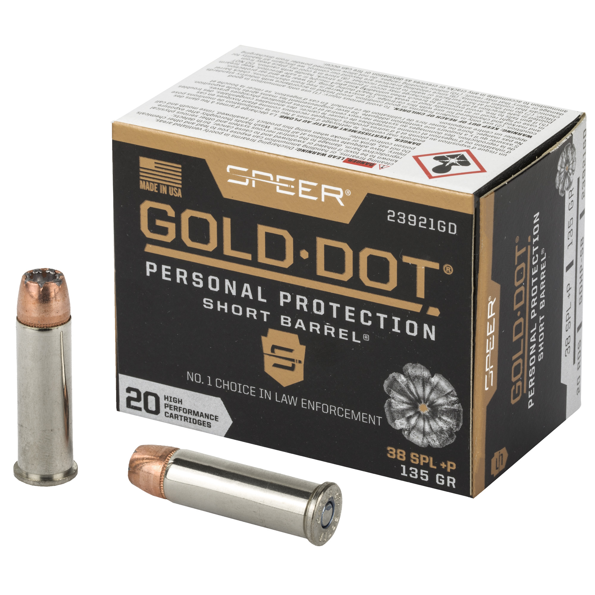 Speer Gold Dot 38 Special +P 135gr Hollow Point – 20rd