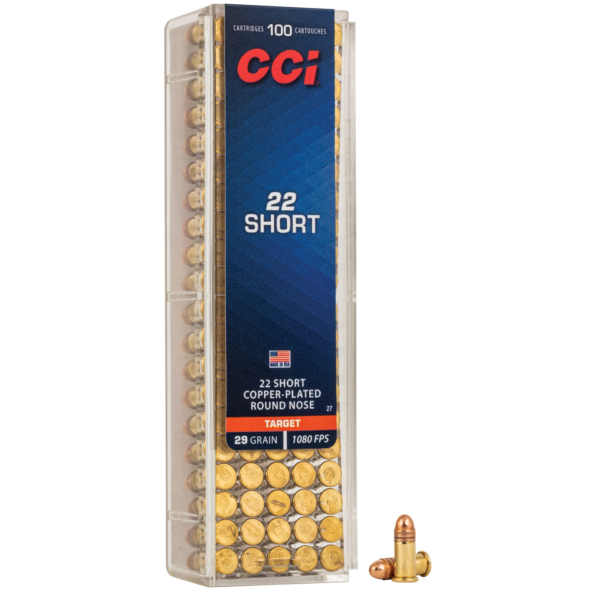 CCI Ammunition High Velocity 22 Short 29gr Copper Plated Round Nose – 100rd