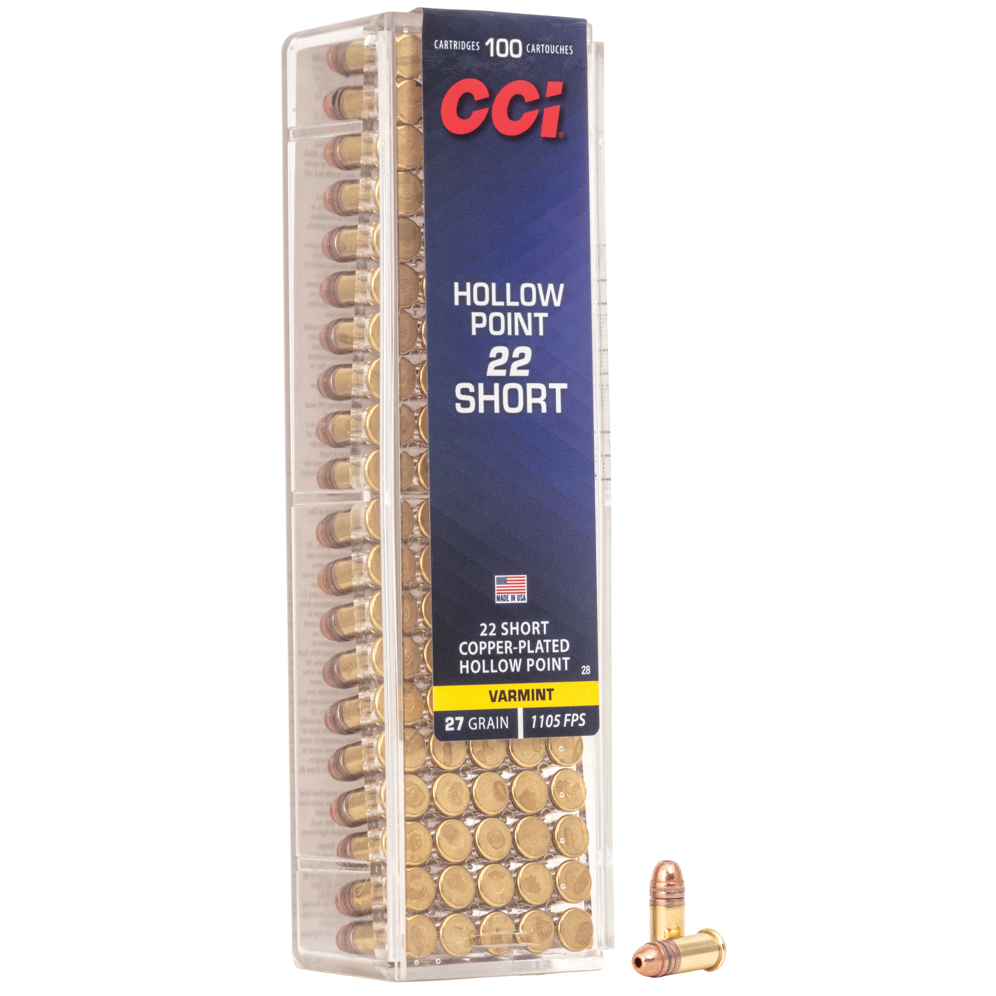 CCI Ammunition High Velocity 22 Short 27gr Hollow Point – 100rd