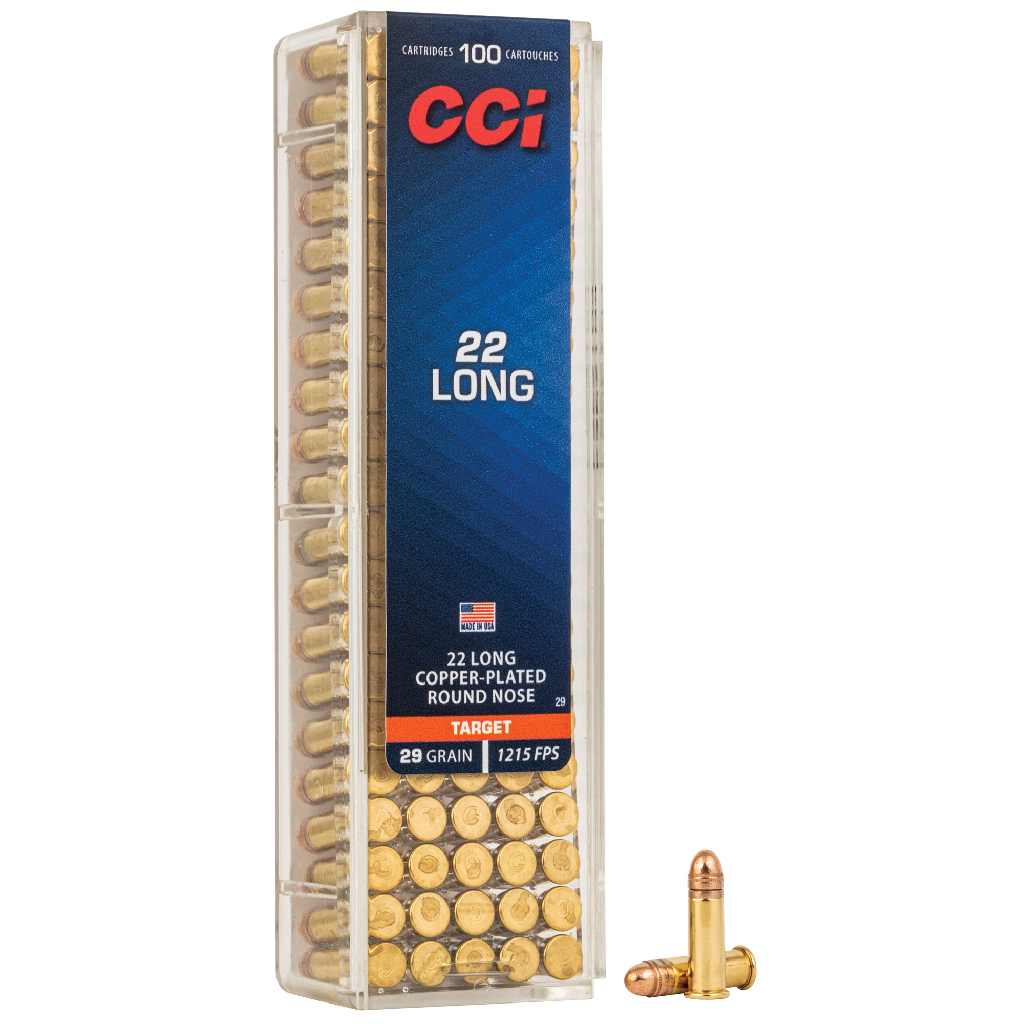 CCI Ammunition 22 Long 29gr Copper Plated Round Nose – 100rd