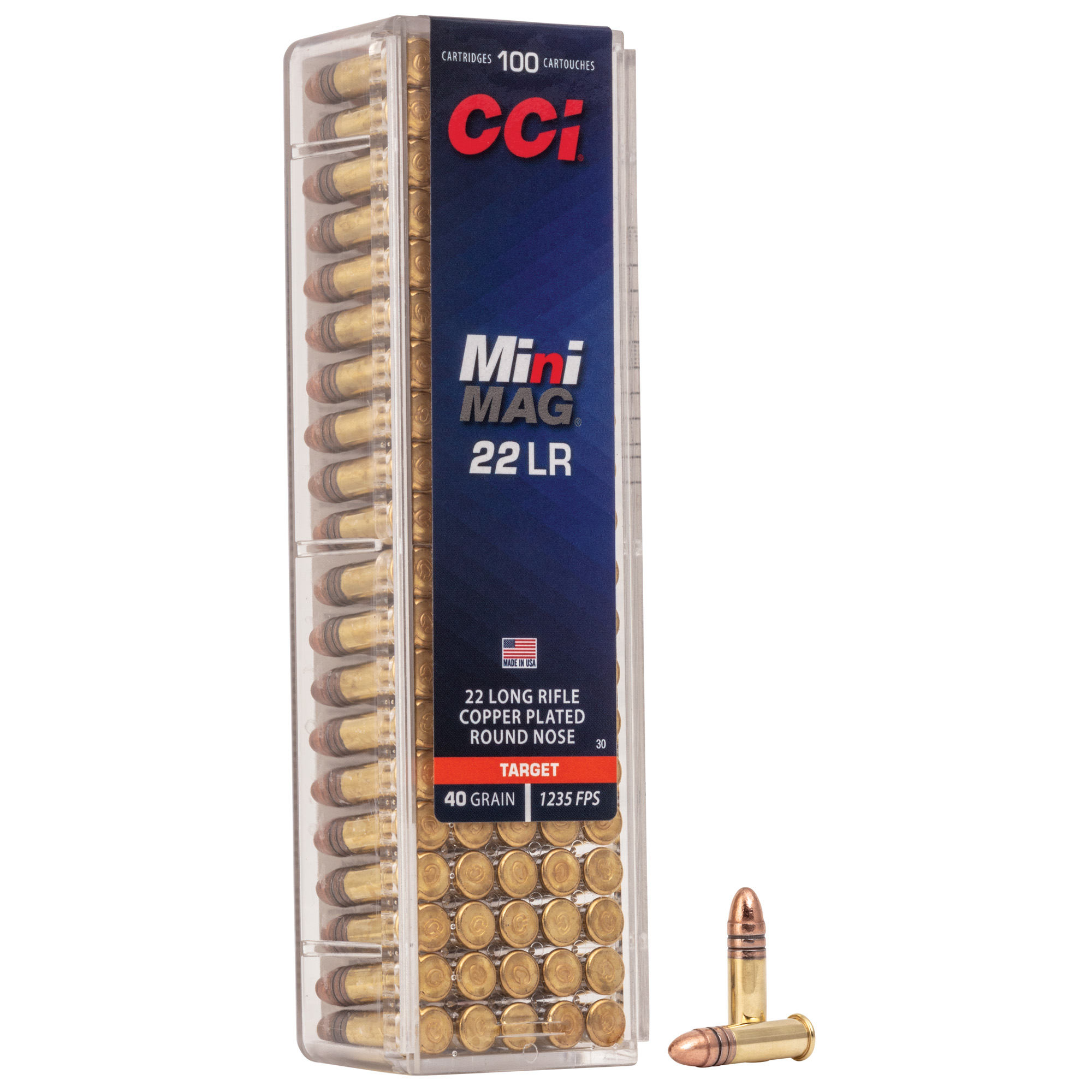 CCI Ammunition Mini Mag 22 LR 40gr Copper Plated Round Nose – 100rd