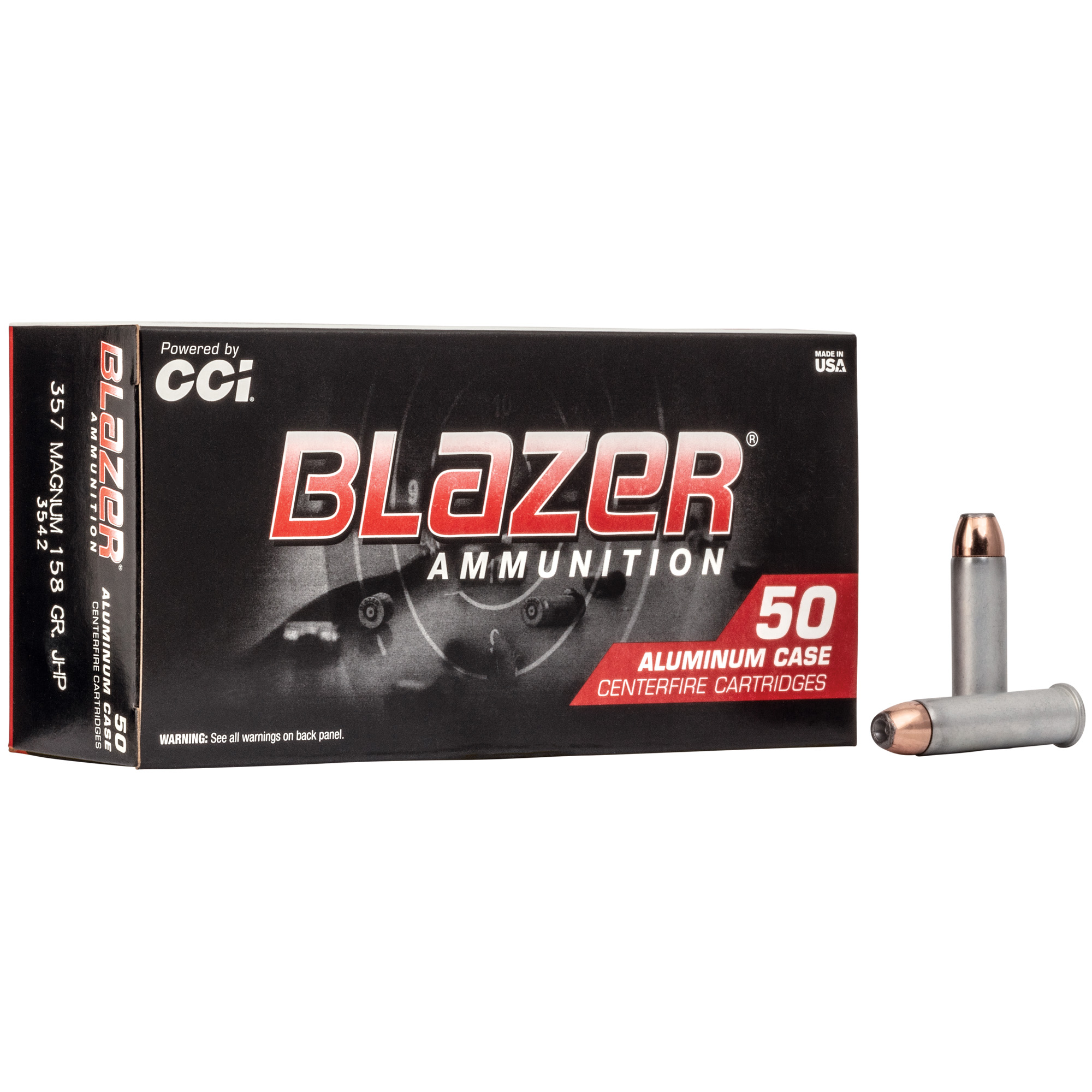 Blazer 357 Magnum 158gr Jacketed Hollow Point – 50rd