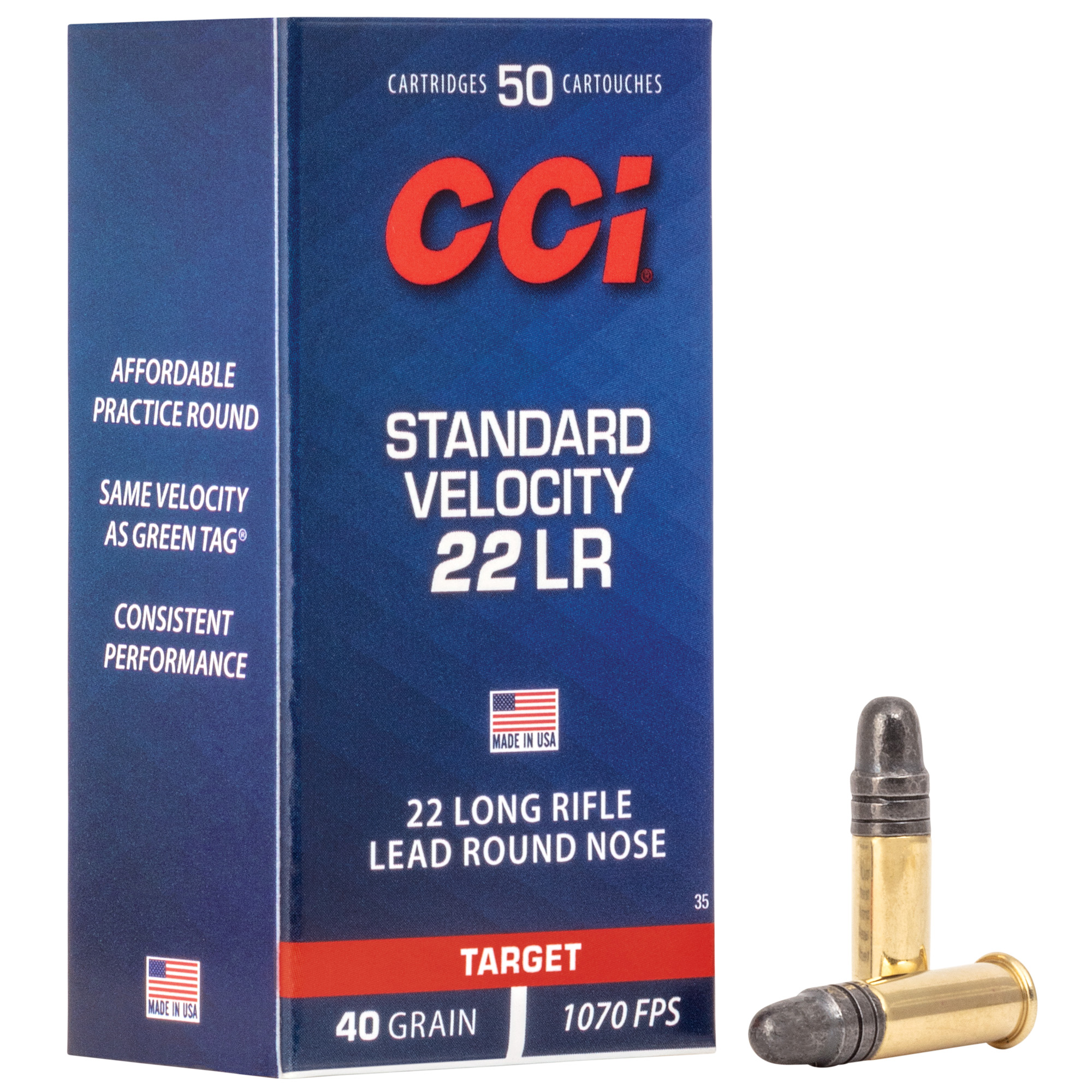 CCI Ammunition Standard Velocity 22 LR 40gr Lead Round Nose – 50rd