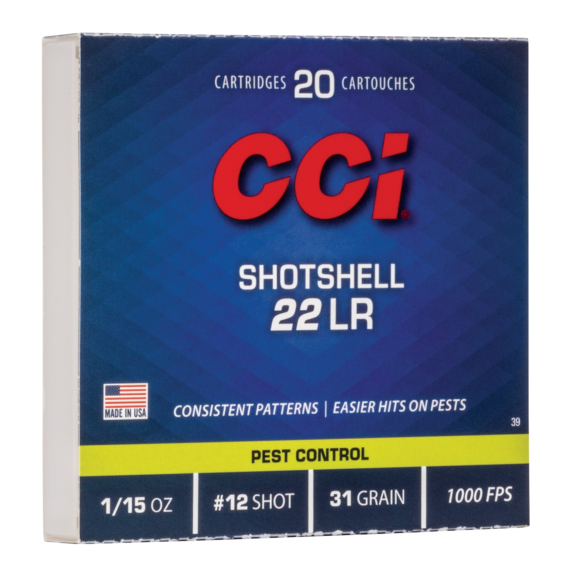 CCI Ammunition Shotshell 22 LR #12 31gr – 20rd