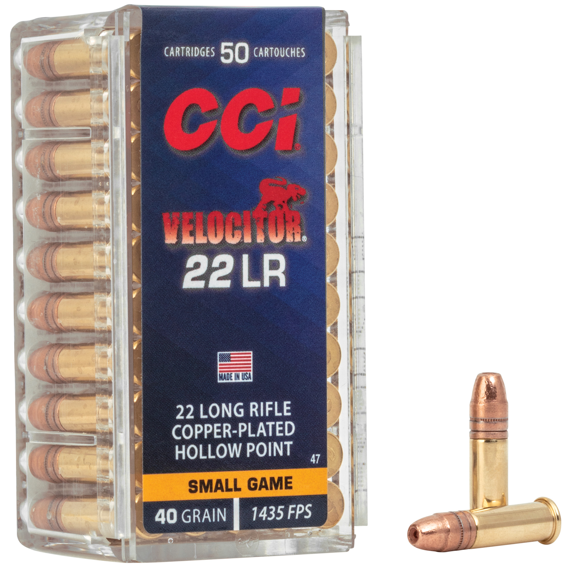 CCI Ammunition Velocitor 22 LR 40gr Hollow Point – 50rd