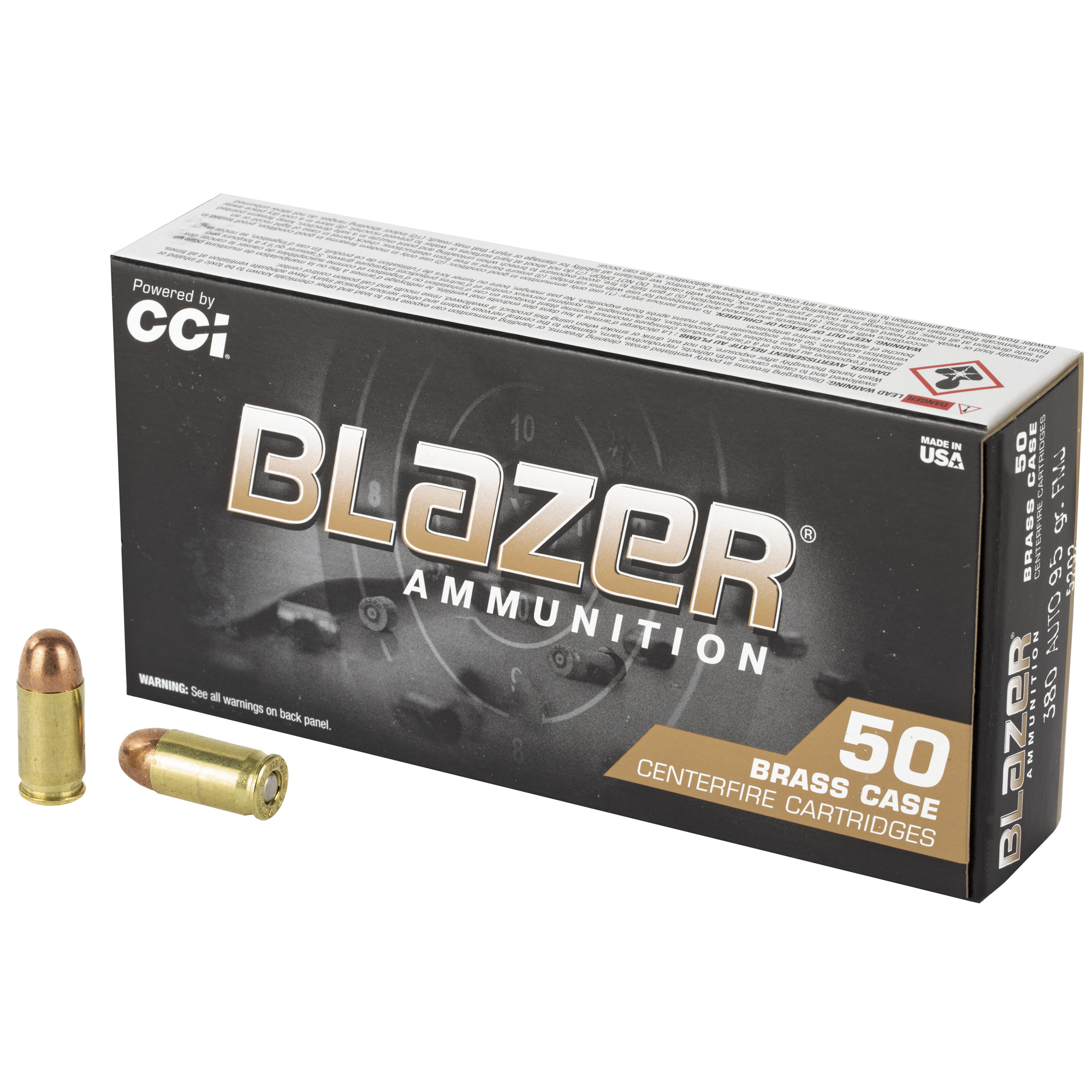 Blazer Brass 380 ACP 95gr Full Metal Jacket – 50rd