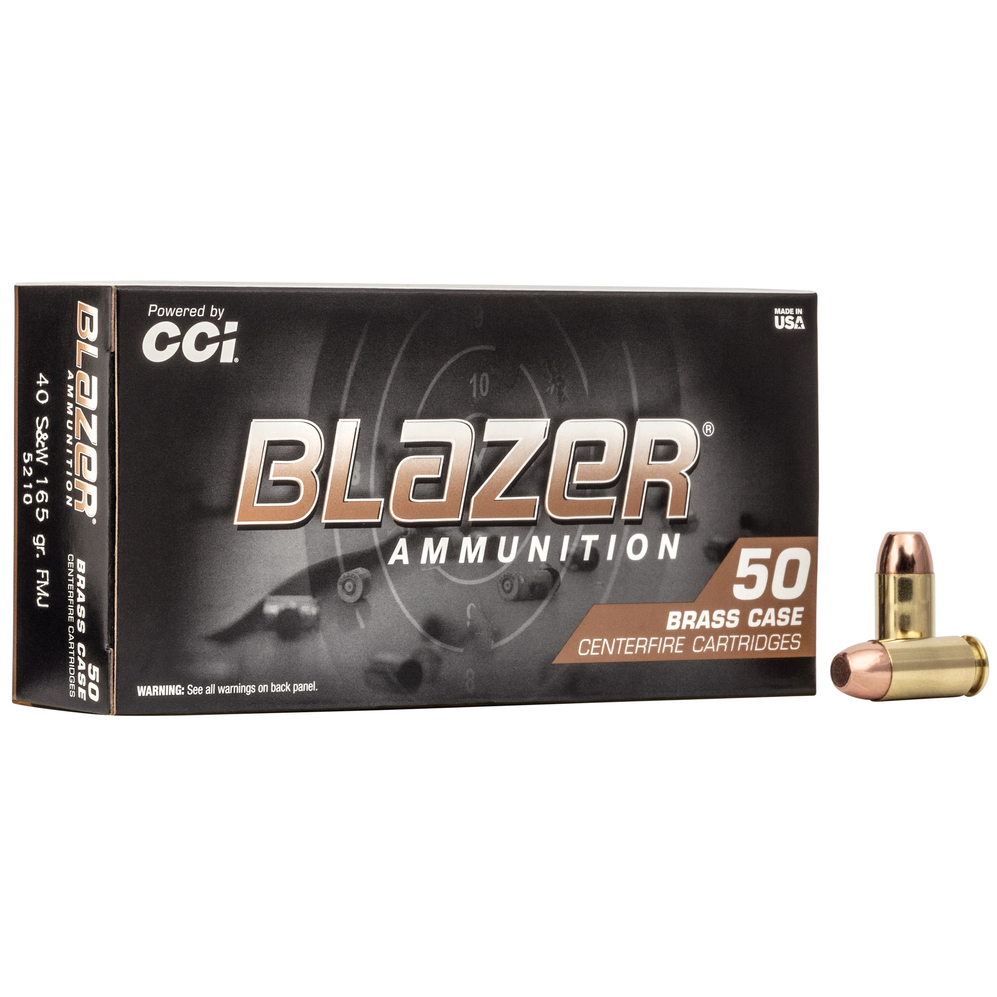 Blazer Brass 40 S&W 165gr Full Metal Jacket – 50rd