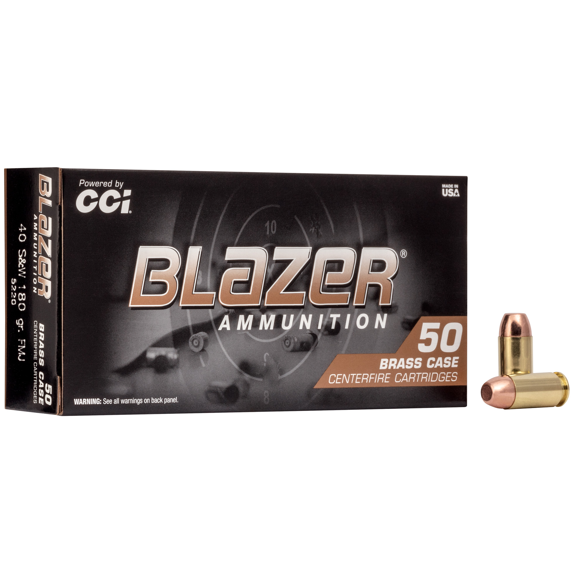 Blazer Brass 40 S&W 180gr Full Metal Jacket – 50rd