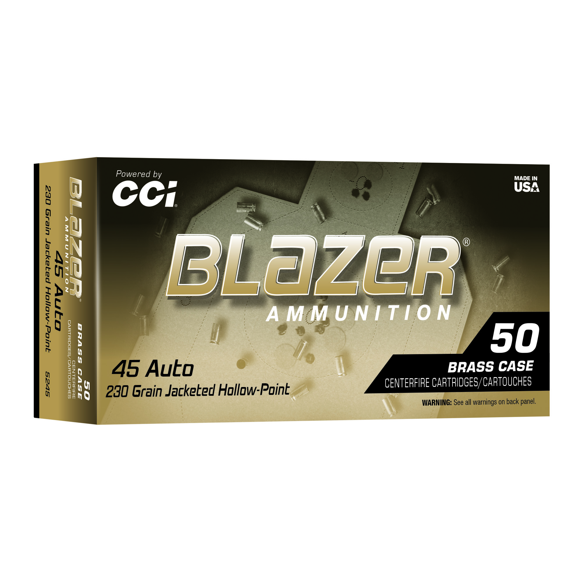 Blazer Brass Hollow Point 45 ACP 230gr Jacketed Hollow Point – 50rd