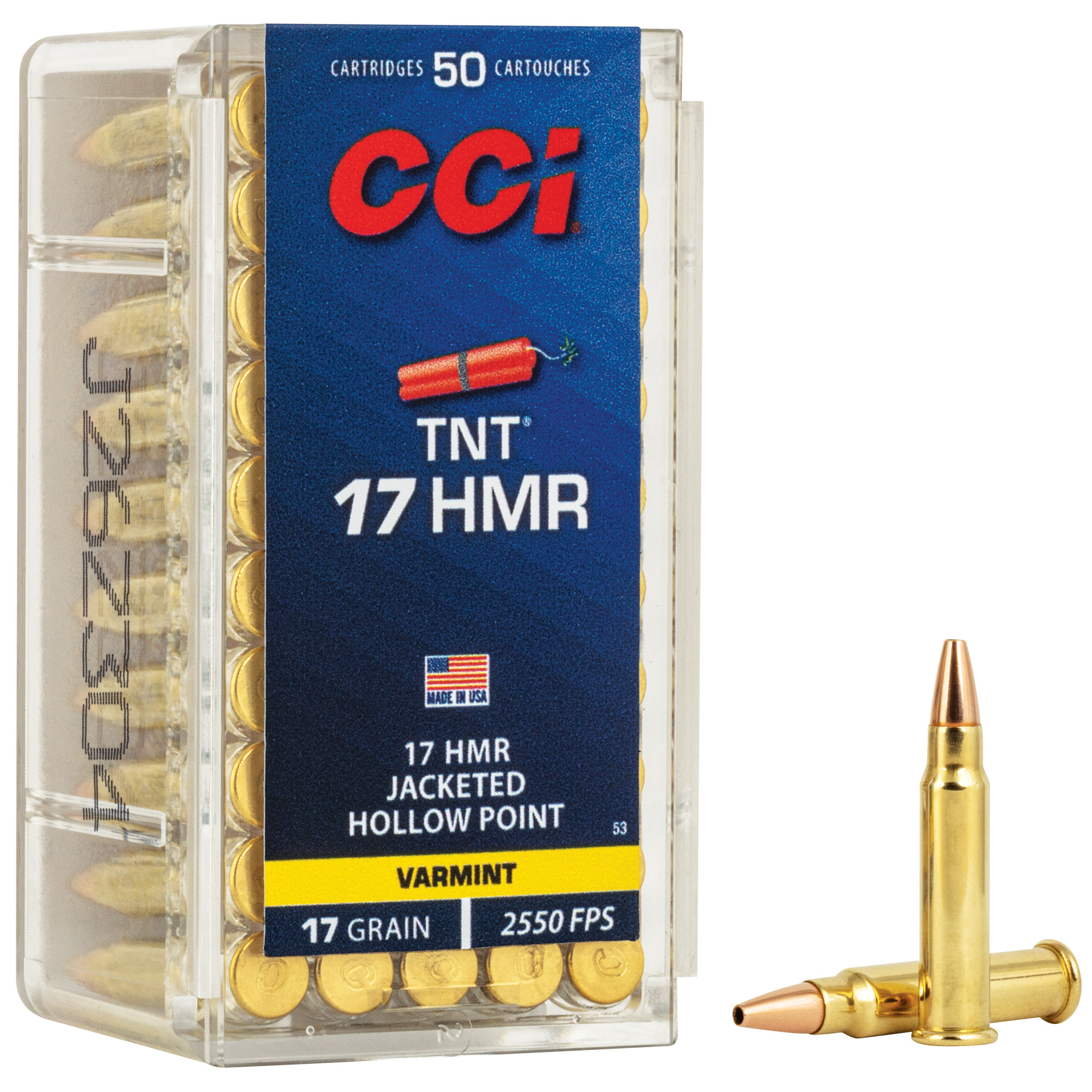 CCI Ammunition TNT 17 HMR 17gr Hollow Point – 50rd