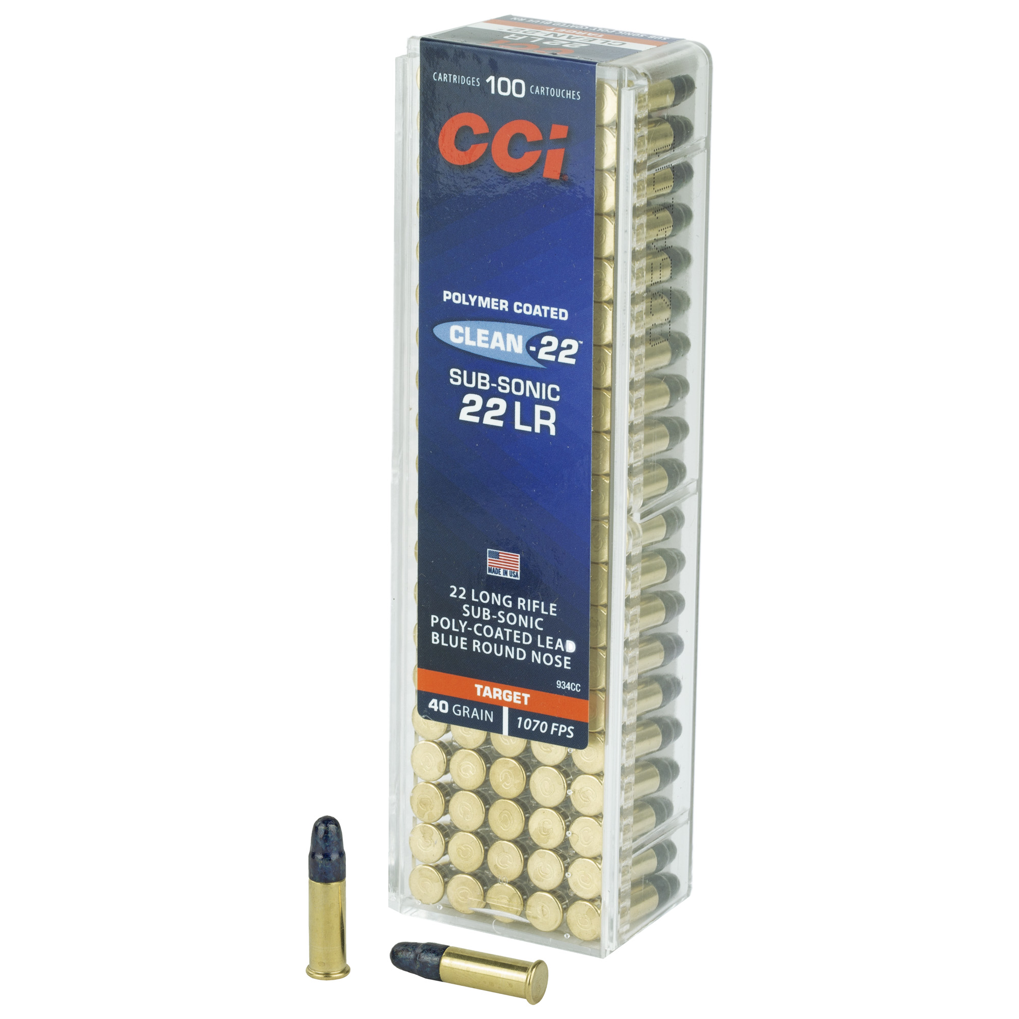 CCI Ammunition Subsonic 22 LR 40gr Lead Round Nose – 100rd