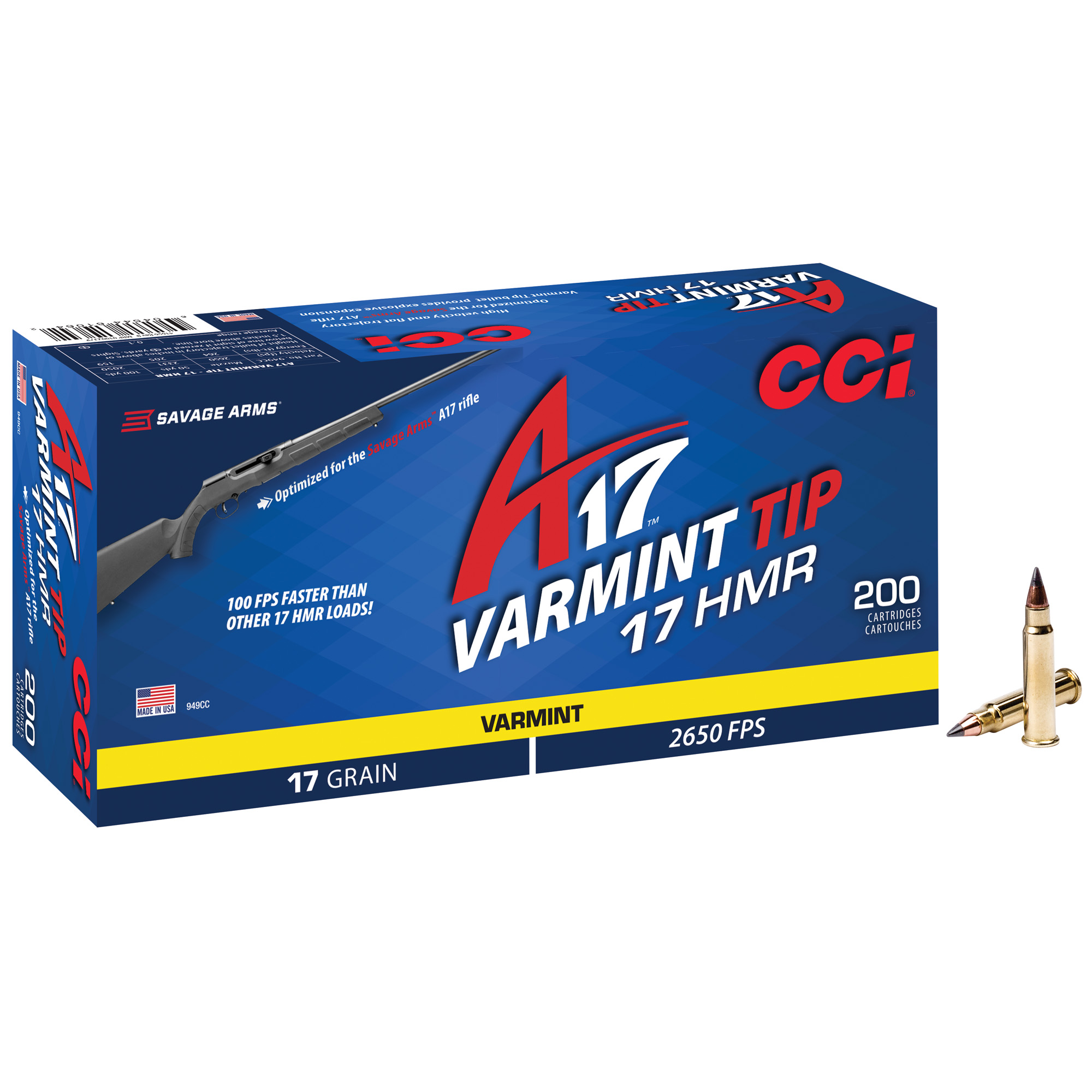 CCI Ammunition 17 HMR 17gr V-Max – 200rd