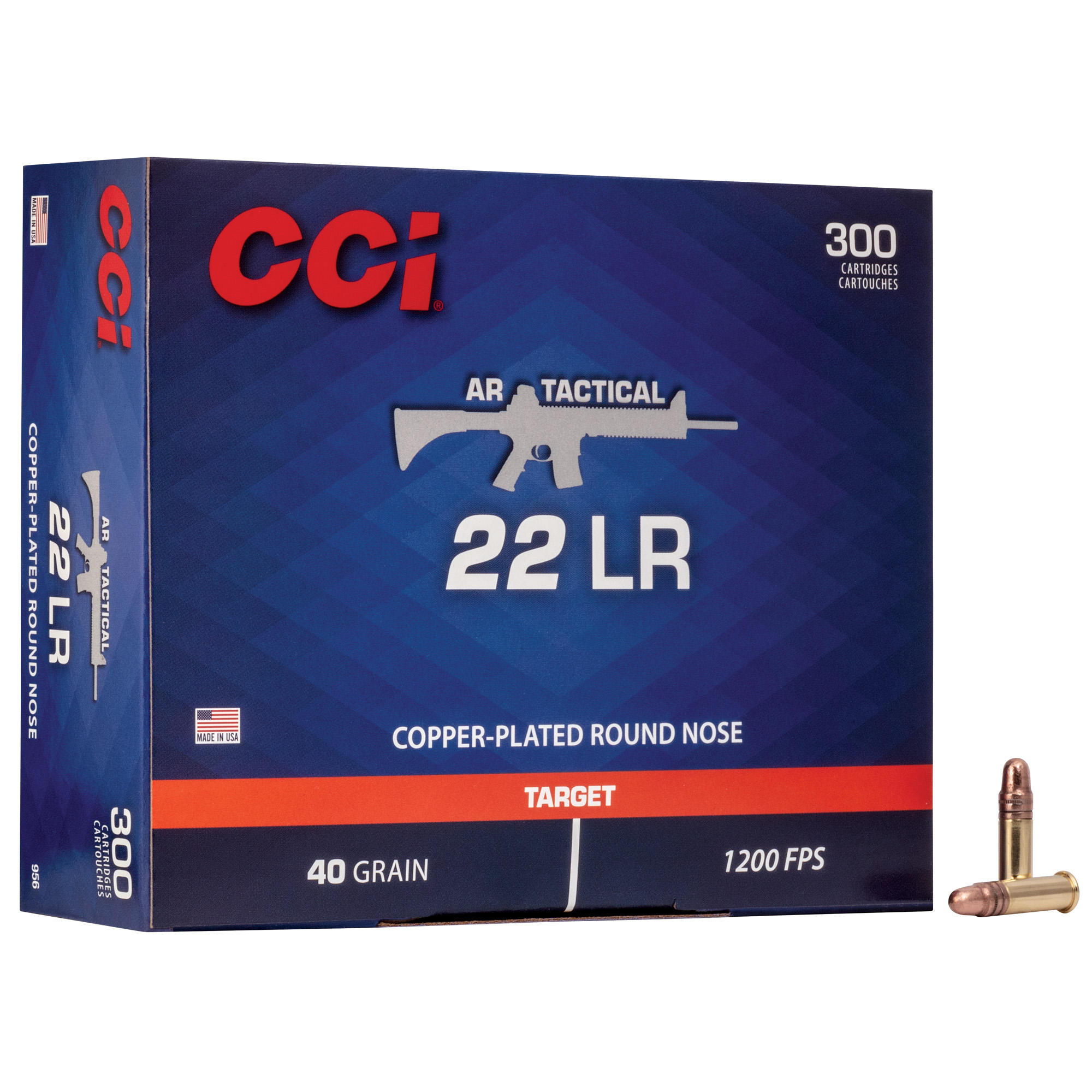 CCI Ammunition Tactical 22 LR 40gr Copper Plated Round Nose – 300rd