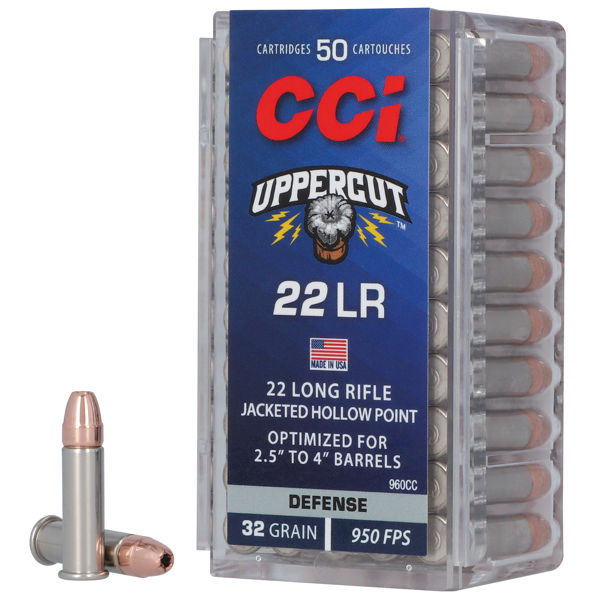 CCI Ammunition Uppercut 22 LR Designed for Pistols 32gr Hollow Point – 50rd