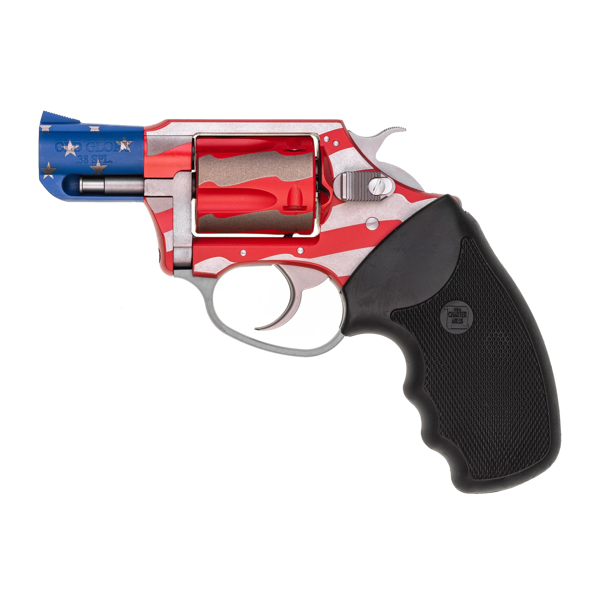 Charter Arms U.S.A. 2″ 38 Special 5rd Fixed Sights – Red, White, Blue