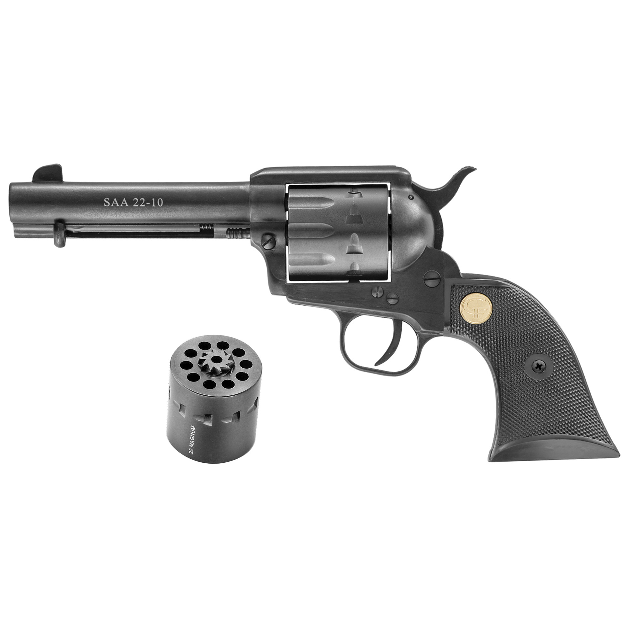 Chiappa SAA 22-10 Single Action 4.75″ 22 LR 22 WMR 10rd – Black