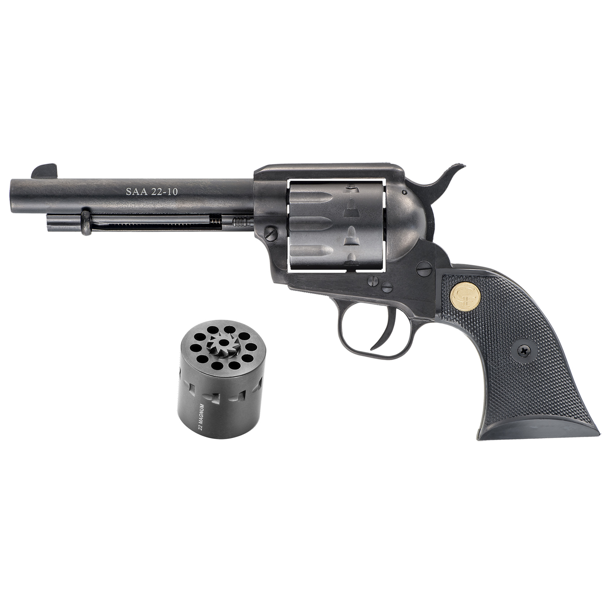 Chiappa SAA 22-10 Single Action 5.5″ 22 LR 22 WMR 10rd – Black