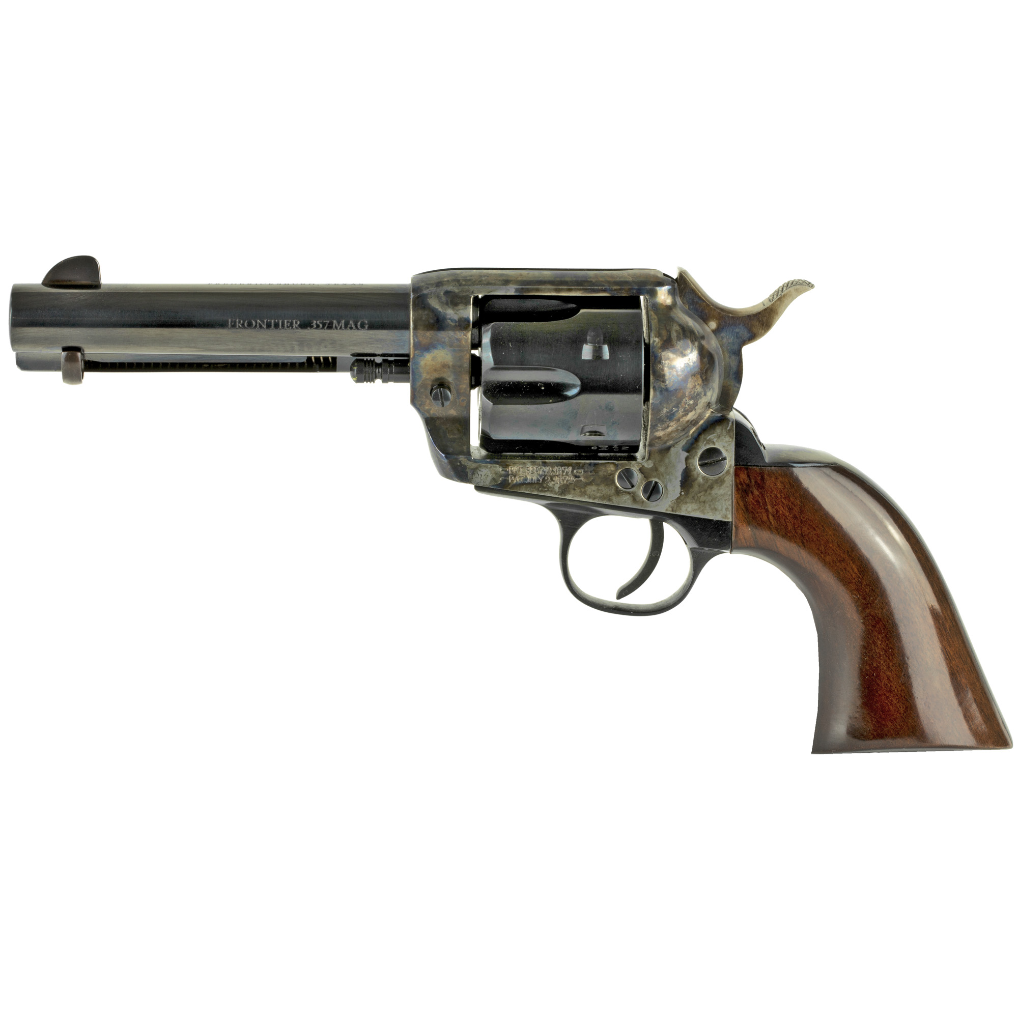 Cimarron Frontier Single Action 4.75″ 357 Magnum 38 Special 6rd – Color Case Hardened