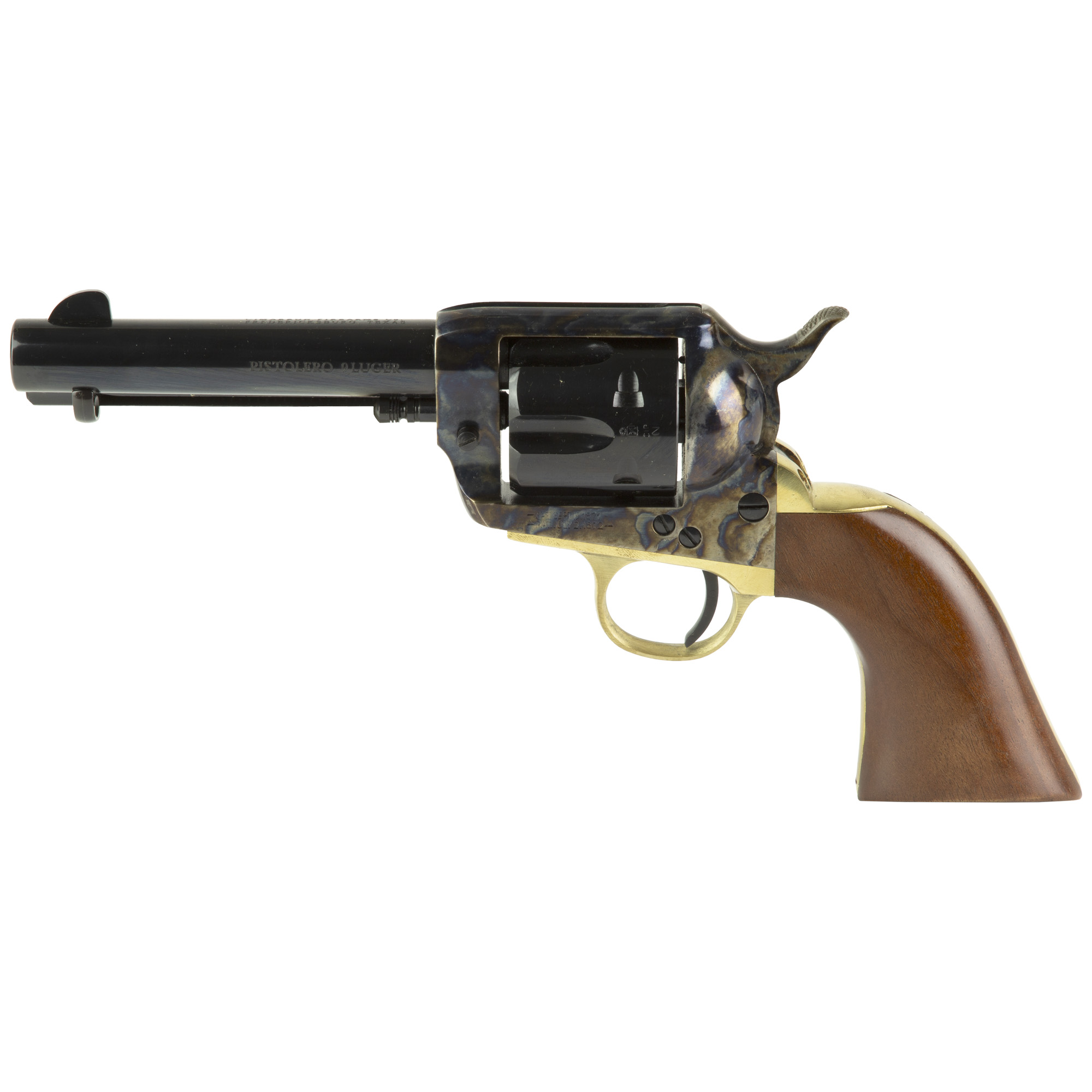 Cimarron Pistolero Single Action 4.75″ 357 Magnum 9mm 6rd Fixed Sights – Case Hardened