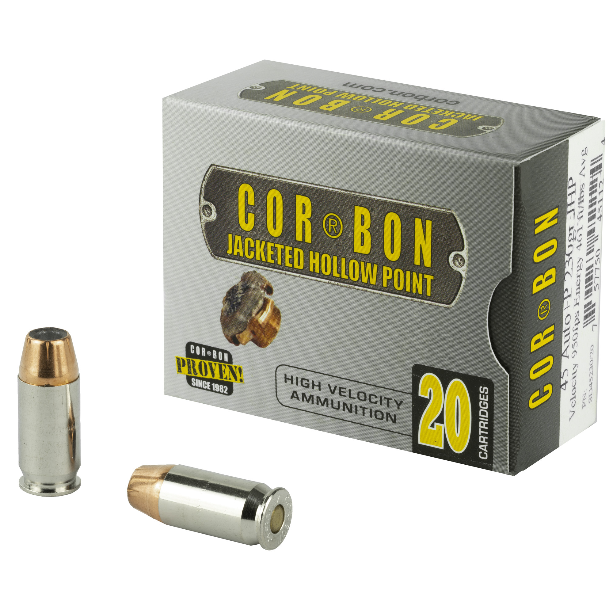 Corbon Self Defense 45 ACP +P 230gr Jacketed Hollow Point – 20rd