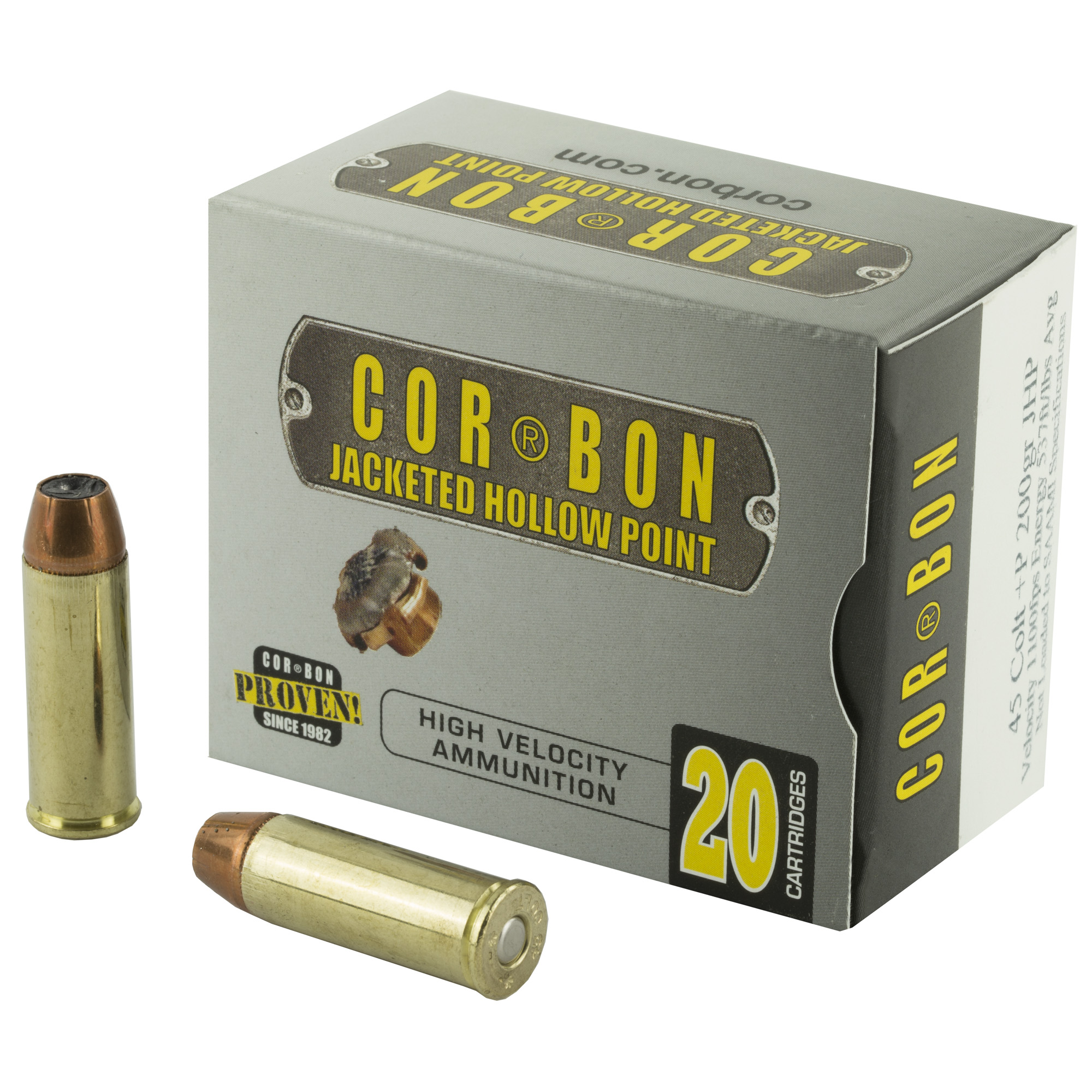 Corbon Self Defense 45 Long Colt +P 200gr Jacketed Hollow Point – 20rd