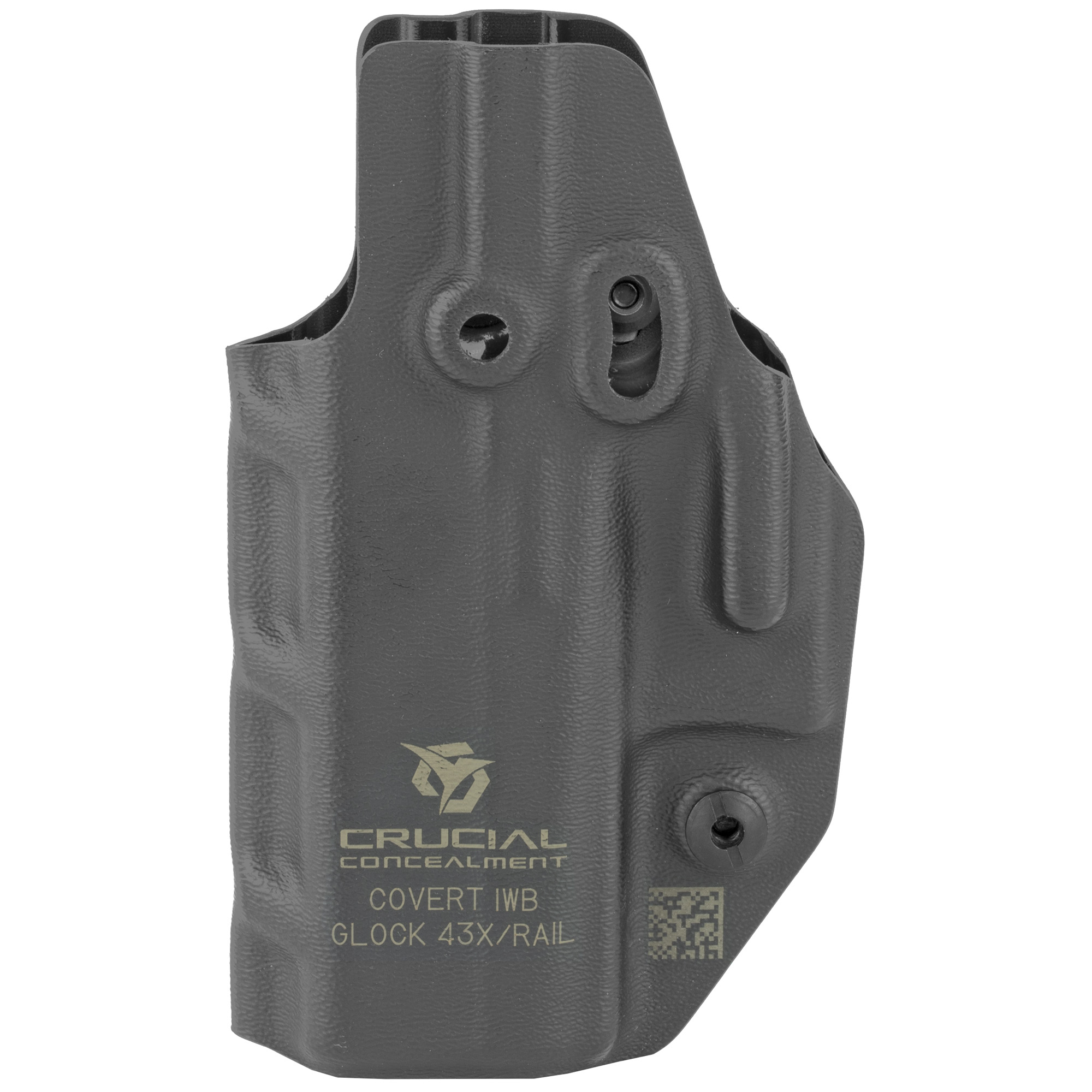 Crucial Concealment Glock 43/43X Covert Inside the Waistband Holster Ambidextrous Kydex Inside Waistband Holster – Black