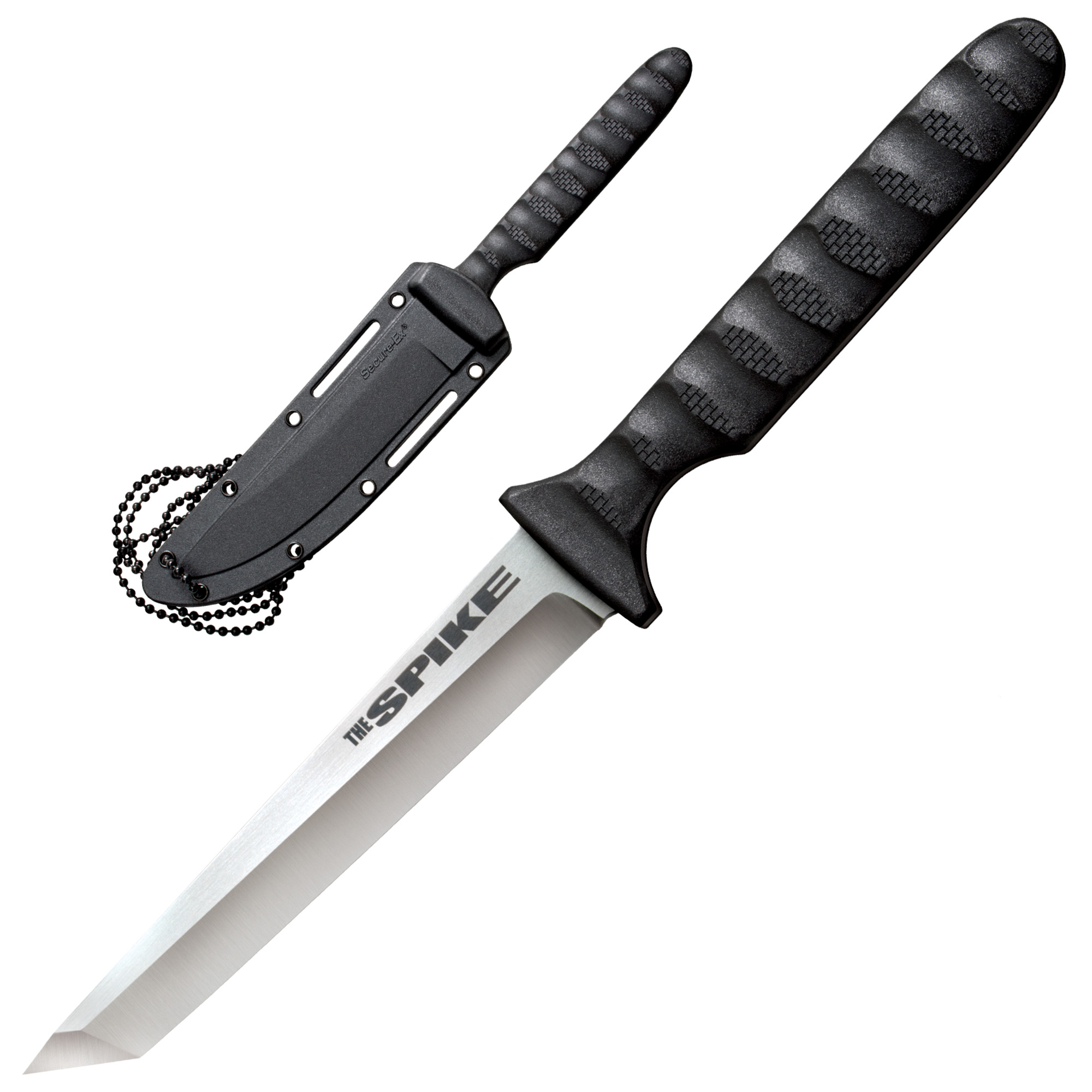 Cold Steel Tanto Spike 4116 Stainless Cryo Quenched Fixed Blade Knife 8″ – Silver