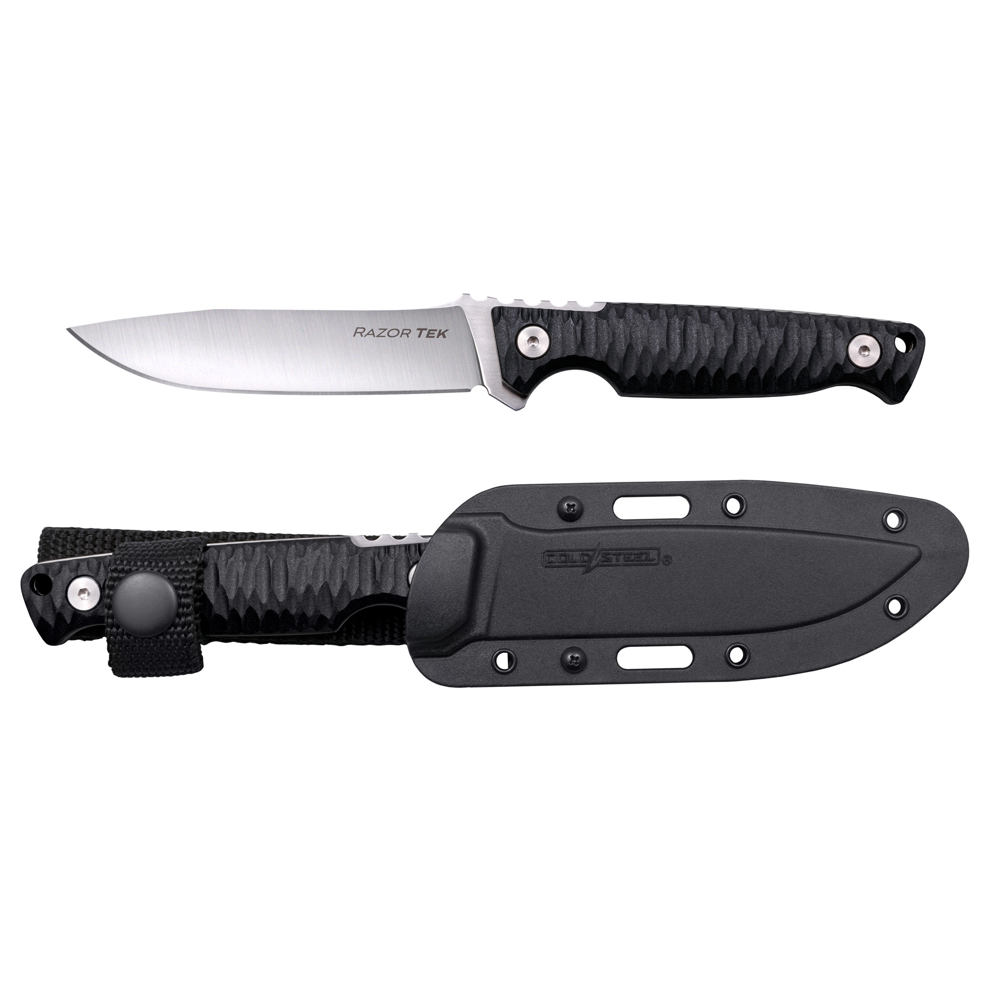 Cold Steel Razor Tek Stainless Steel Fixed Blade Knife 4″ – Black