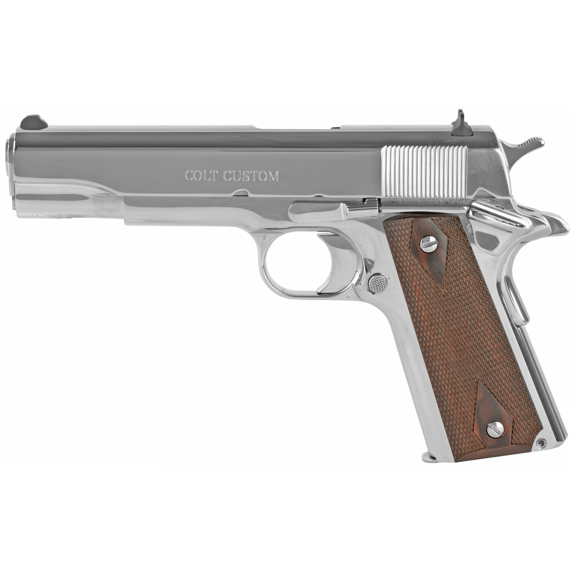 Colt Government 1911 5″ 45 ACP 7rd White Dot Sights – Silver