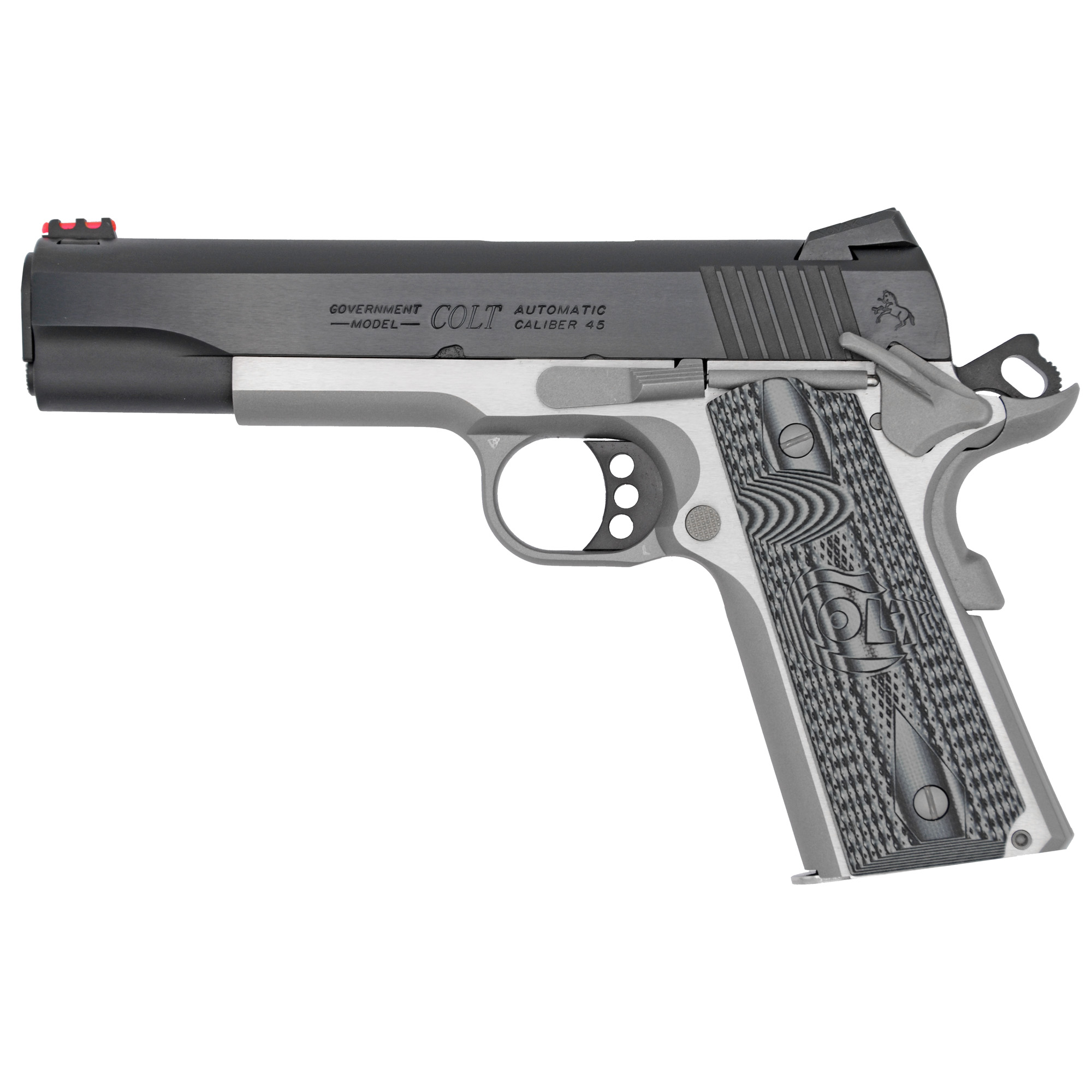 Colt Competition Two-tone 5″ 45 ACP 8rd Novak – Silver, Black