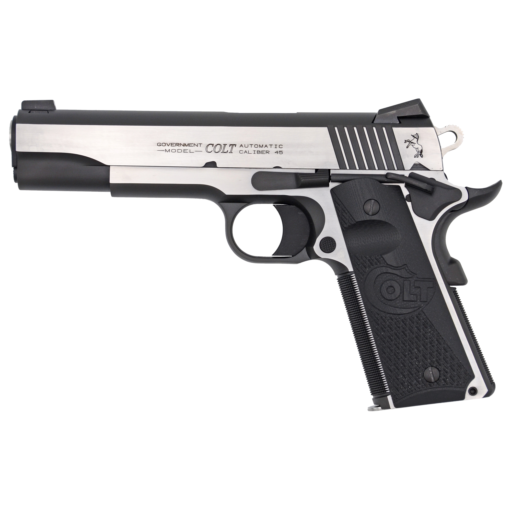 Colt Combat Elite Government 1911 5″ 45 ACP 8rd Novak – Silver, Black