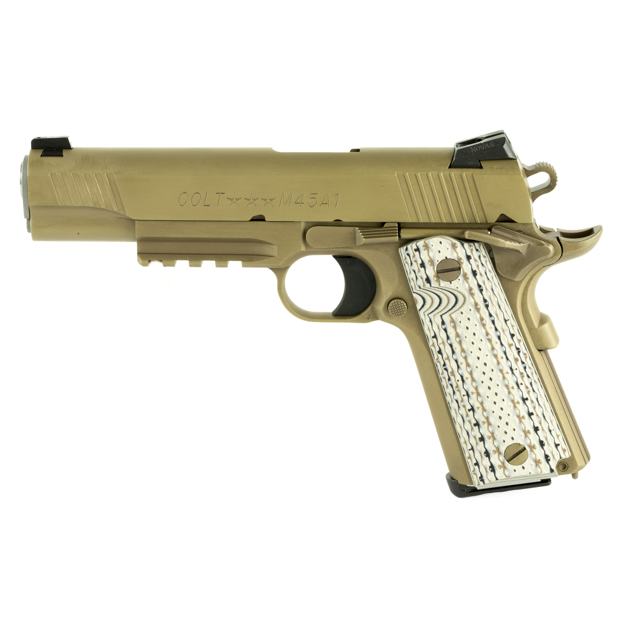 Colt M45A1 Marine 5″ 45 ACP 8rd Novak Carry Night Sights with Dots – Desert Tan