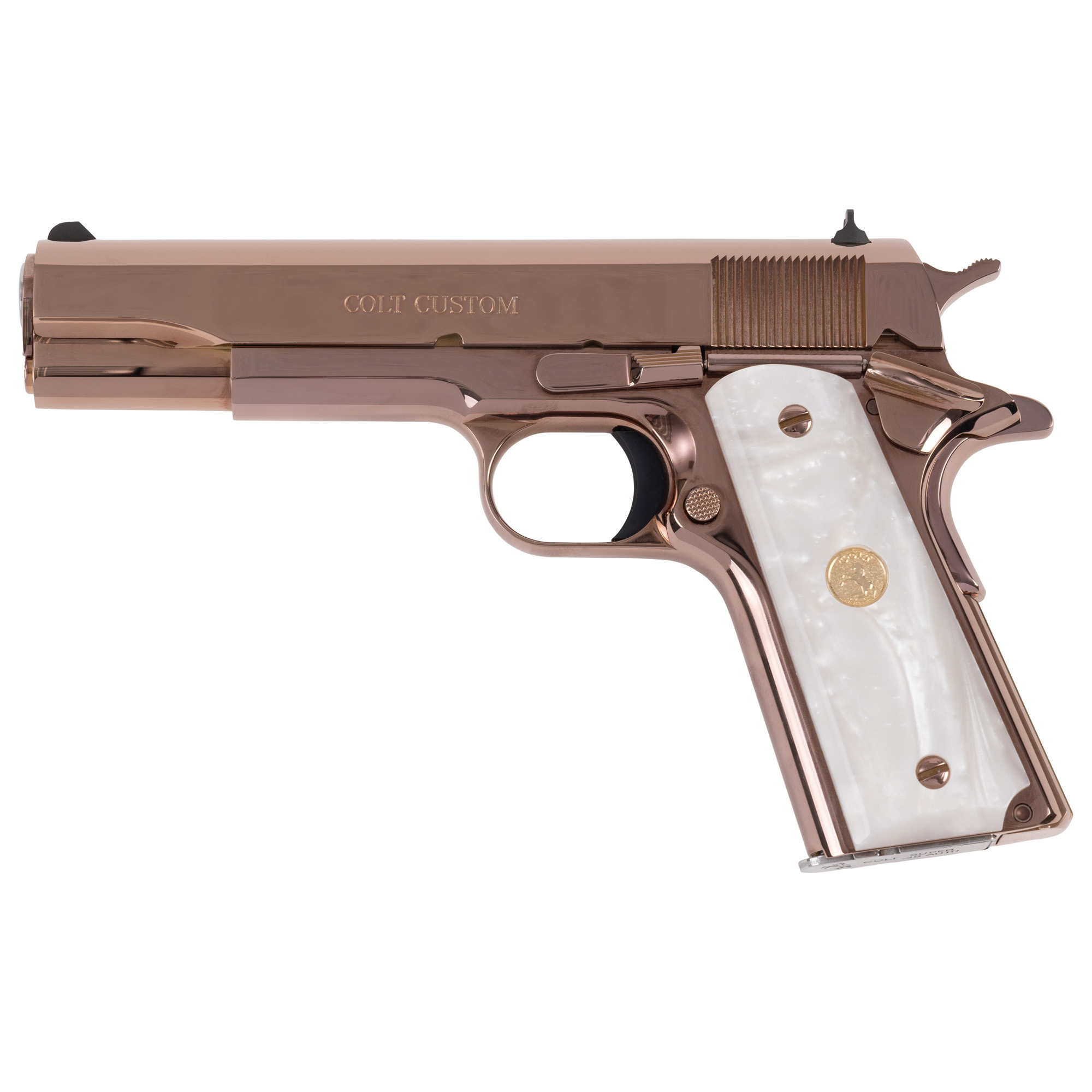 Colt Government TALO 1911 5″ 38 Super 7rd White Dot Sights – Rose Gold