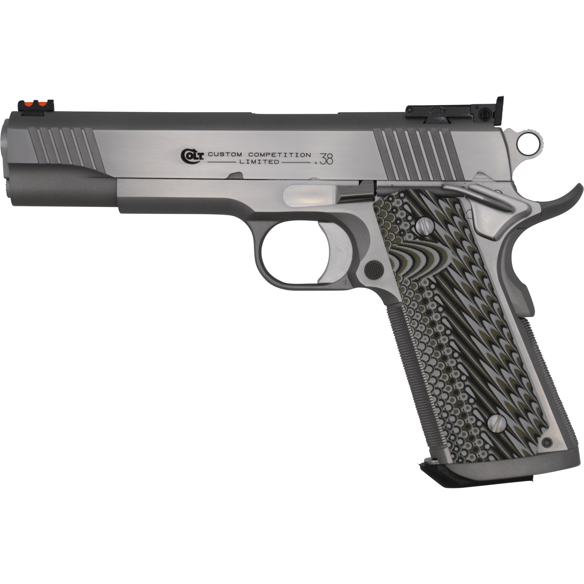 Colt Custom Competition 1911 5″ 38 Super 9rd Novak – Silver