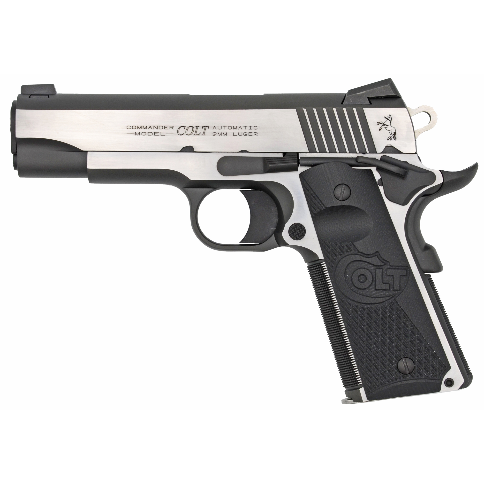 Colt Combat Elite Commander 1911 4.25″ 45 ACP 8rd Novak – Silver, Black