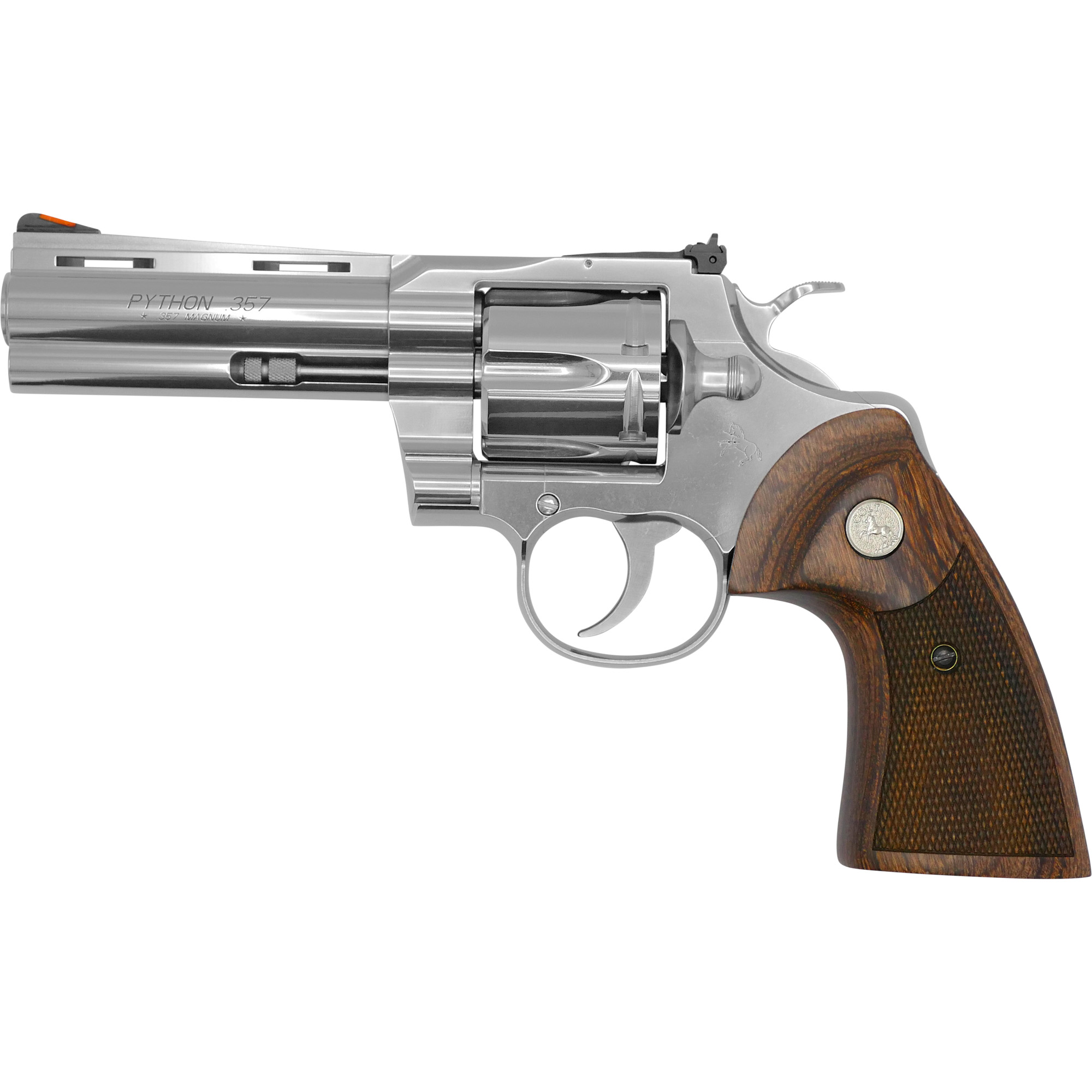 Colt Python Double Action 4.25″ 357 Magnum 6rd Blade Front/Adjustable Rear – Silver