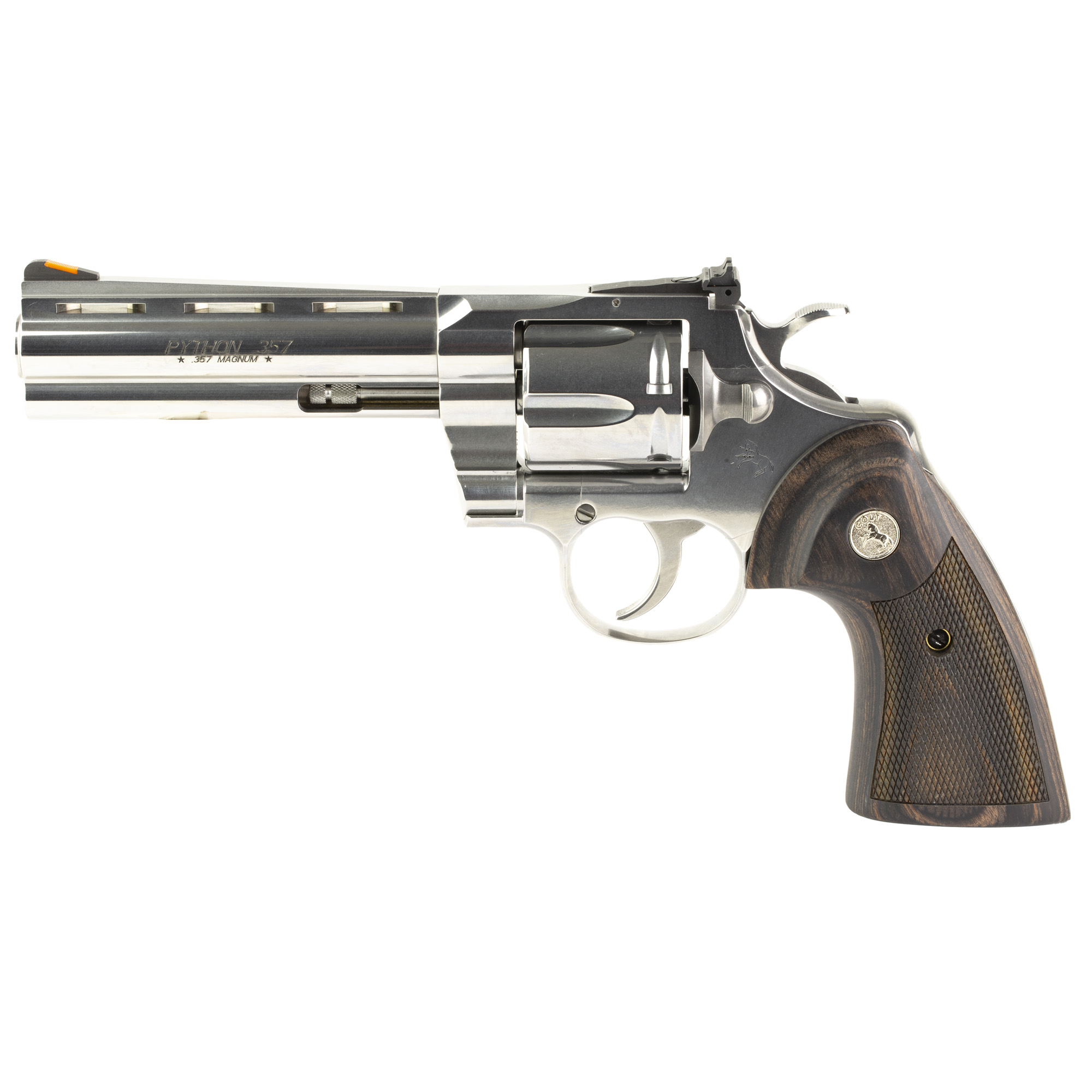 Colt Python Double Action 5″ 357 Magnum 6rd Blade Front/Adjustable Rear – Silver