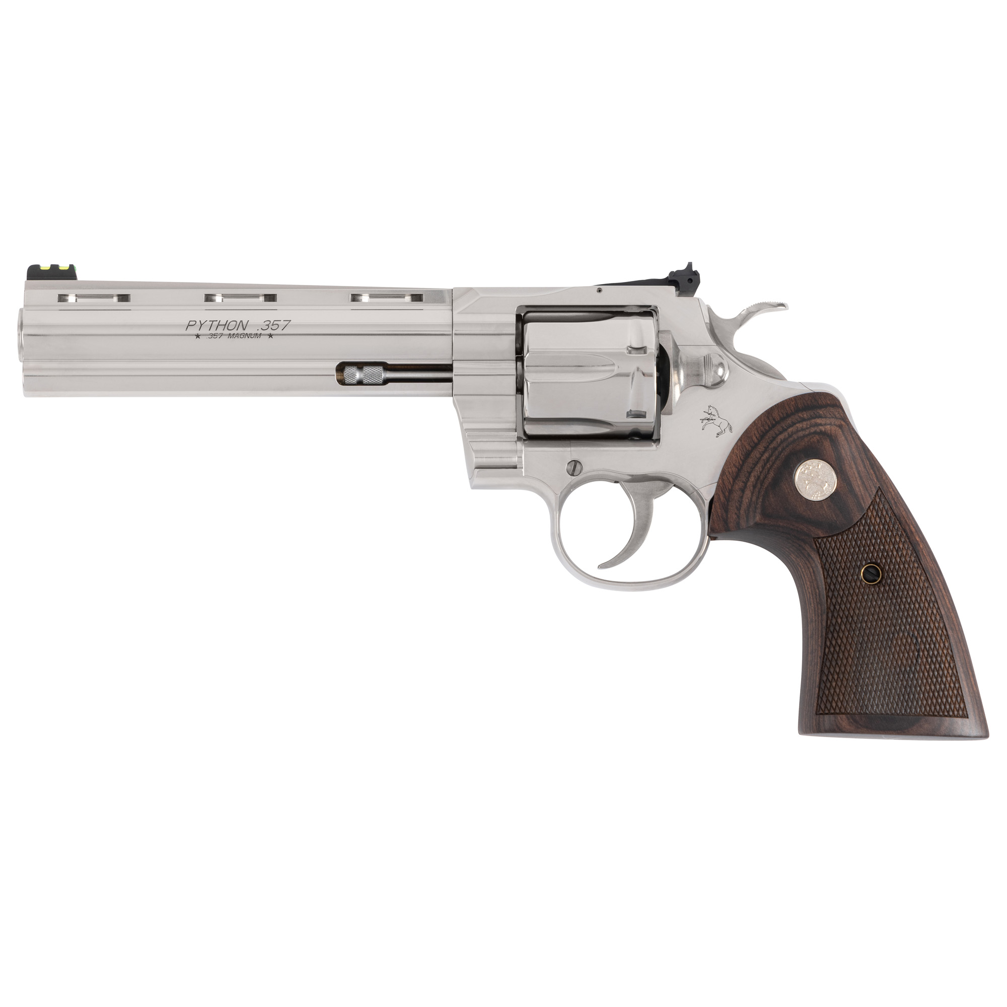 Colt Python Target 6″ 357 Magnum 6rd Fiber Optic – Silver