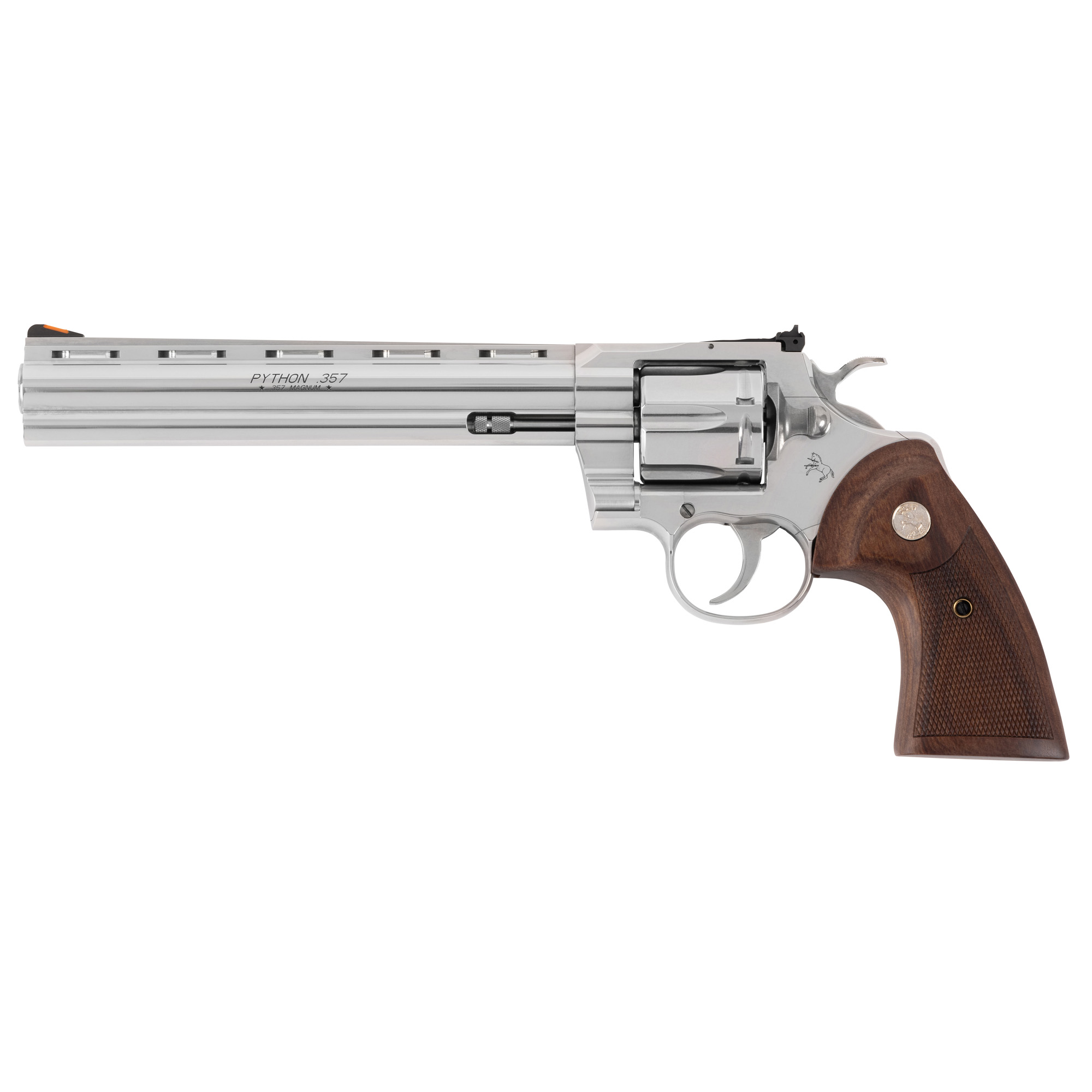 Colt Python Double Action 8″ 357 Magnum 38 Special 6rd Blade Front/Adjustable Rear – Silver