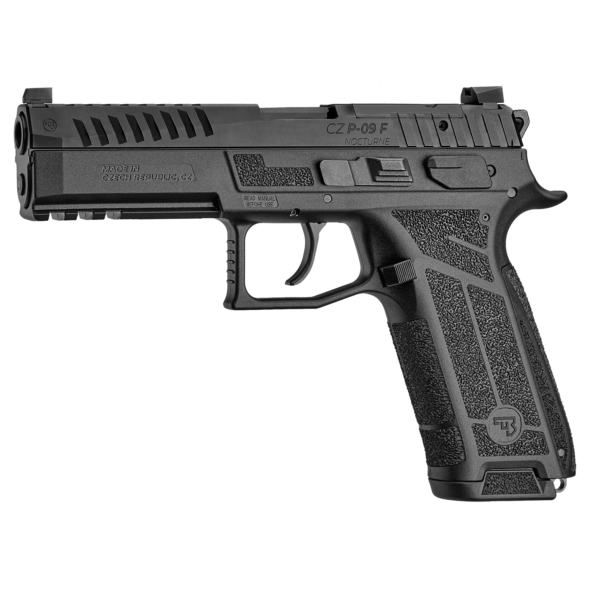 CZ P-09F Nocturne DA/SA 4.53″ 9mm 10rd 3 Dot – Black