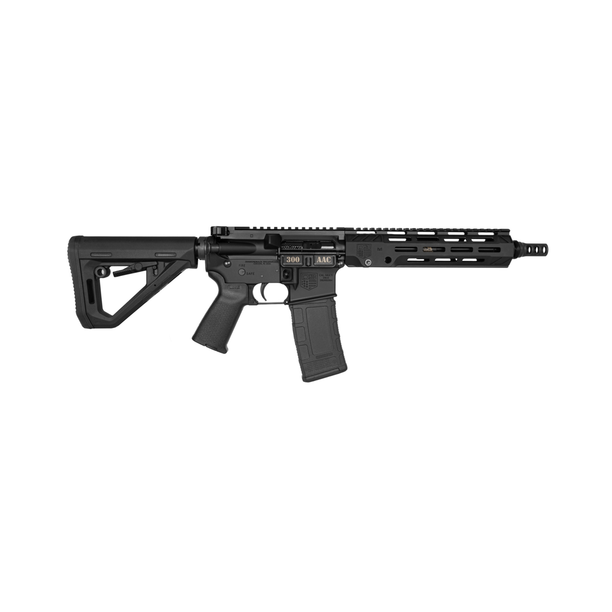 Diamondback DB15 SBR 10″ 300 Blackout 30rd 7075 Aluminum – Black