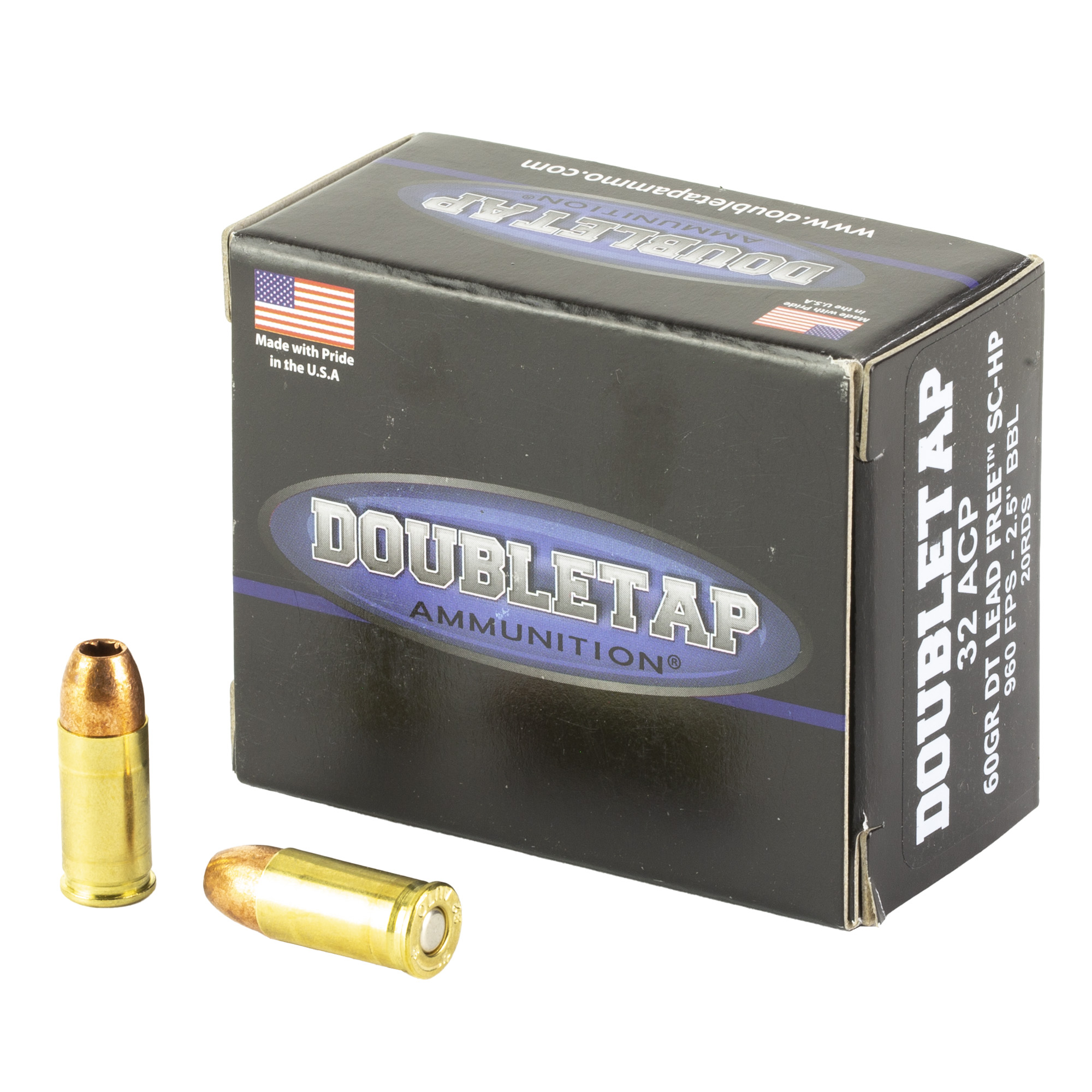 DoubleTap Lead Free 32 ACP 60gr Copper – 20rd