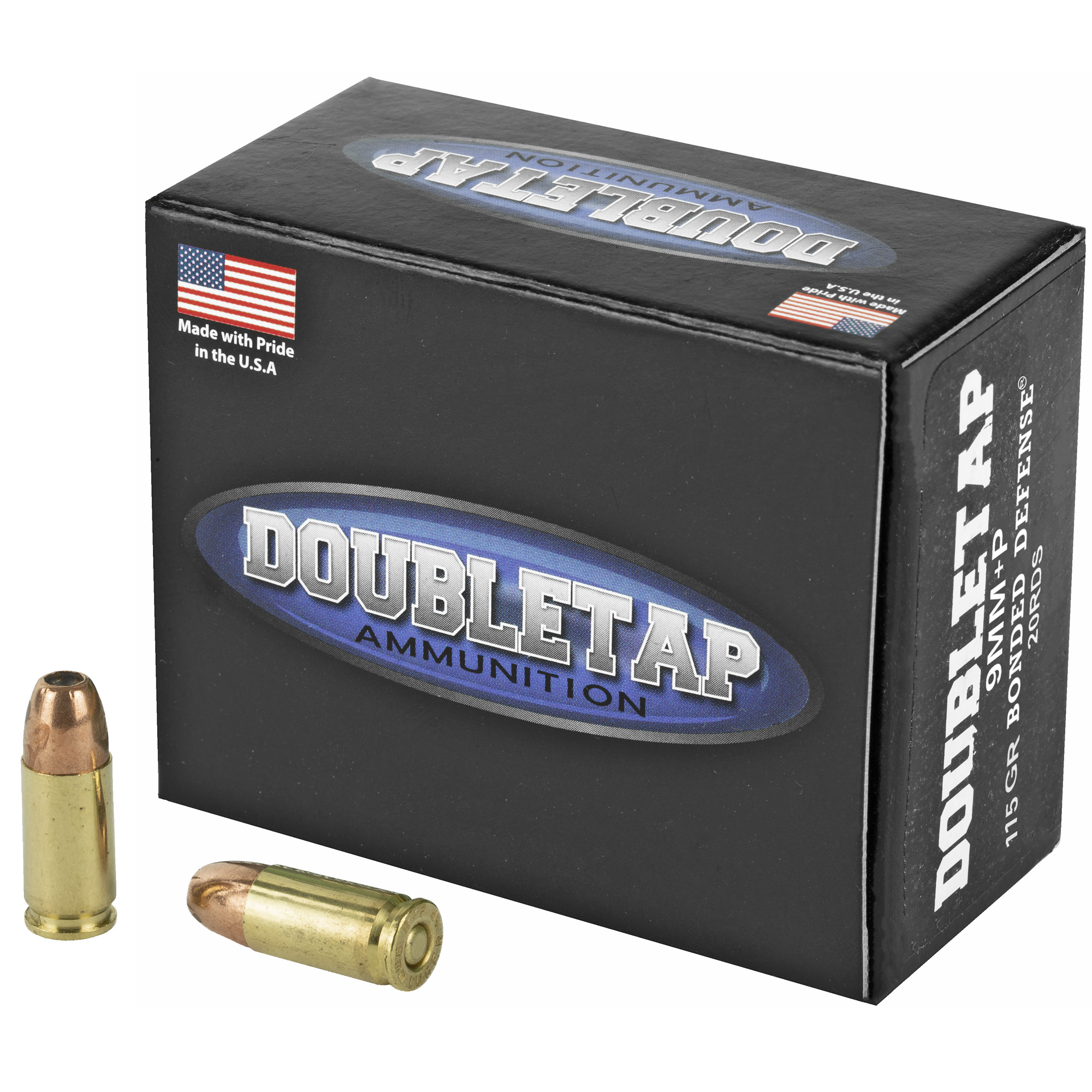 DoubleTap Bonded Defense 9mm +P 115gr Jacketed Hollow Point – 20rd