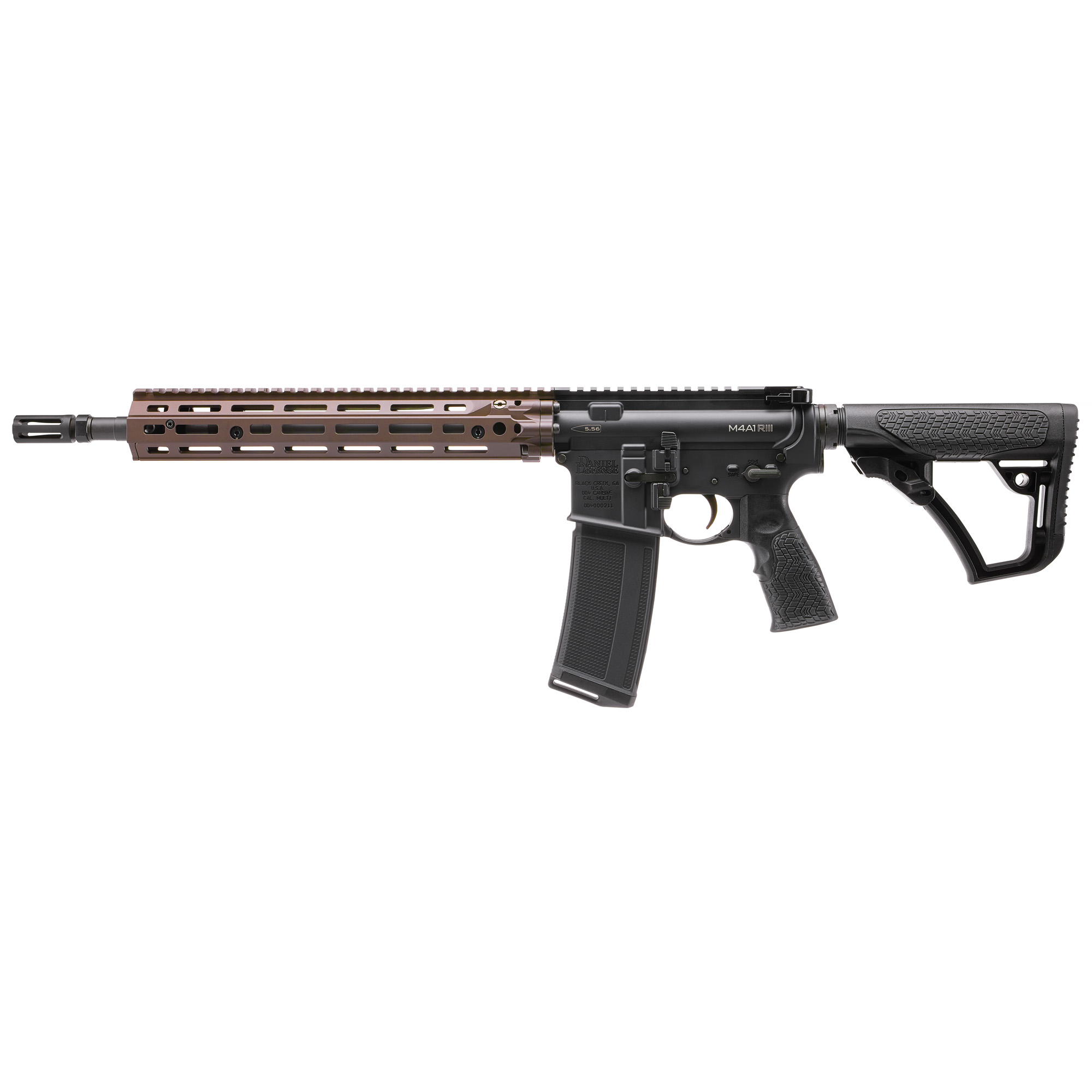 Daniel Defense M4A1 RIII AR 14.5″ Pinned (16″ OAL) 5.56 NATO 32rd – Flat Dark Earth, Black