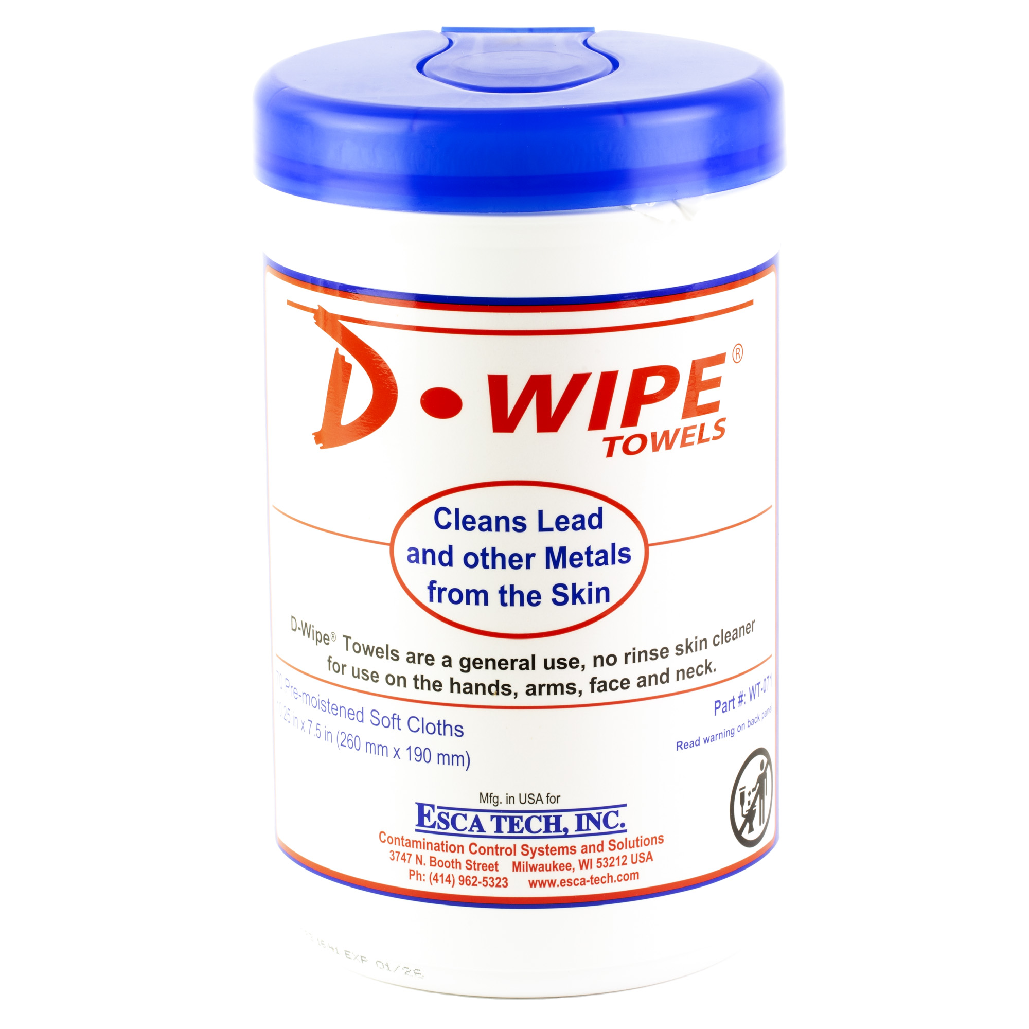 D-Lead Wipes 70 Count – 6/Pack