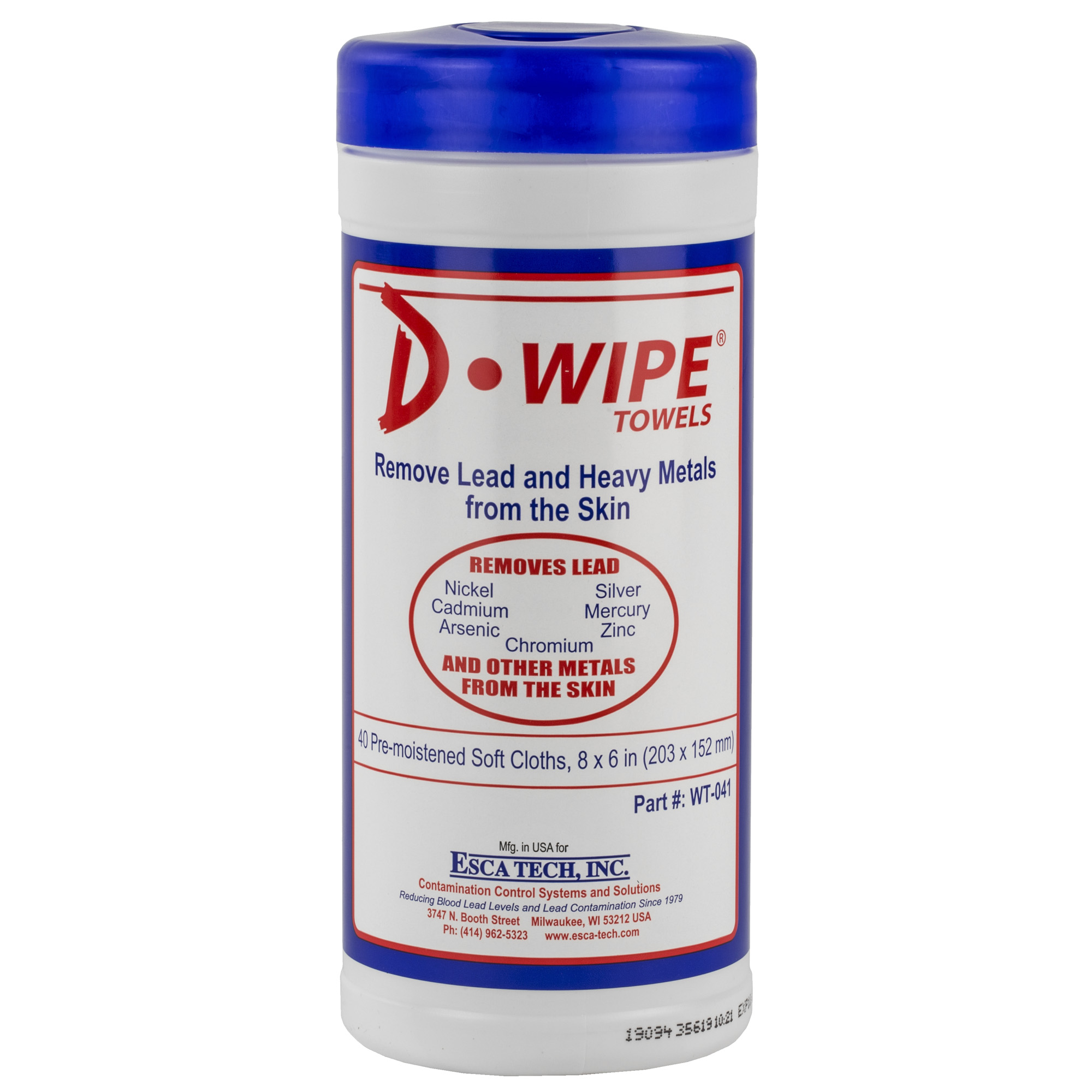 D-Lead Wipes 40 Count – 12/Pack