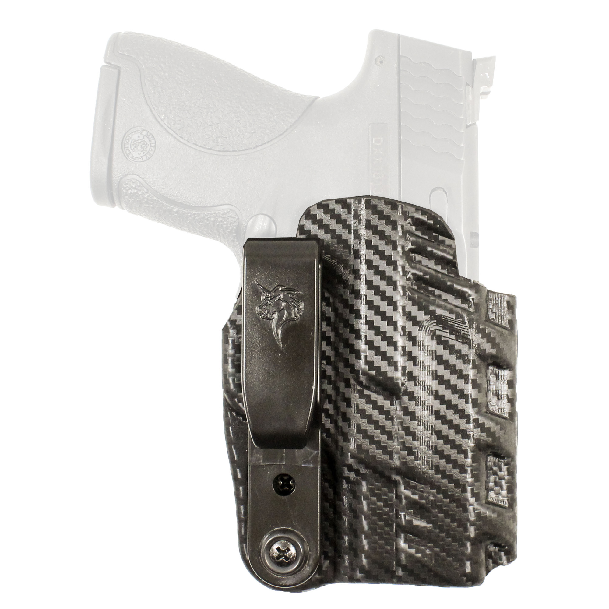 DeSantis S&W M&P Shield 137 Ambidextrous Carbon Fiber Exterior/Blue Kydex Interior Inside Waistband Holster – Black, Blue